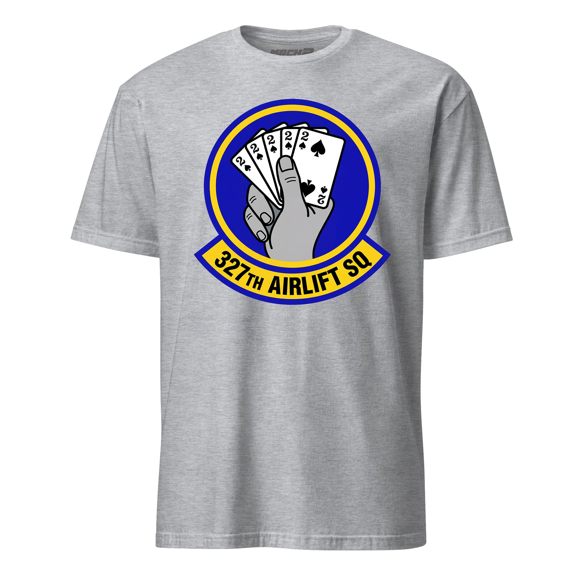 Mach2 Squadron Upload | 327TH AIRLIFT SQUADRON | T-Shirt | Heather Grey | MACH-SHORT-SLEEVE-FRONT-GREY.jpg