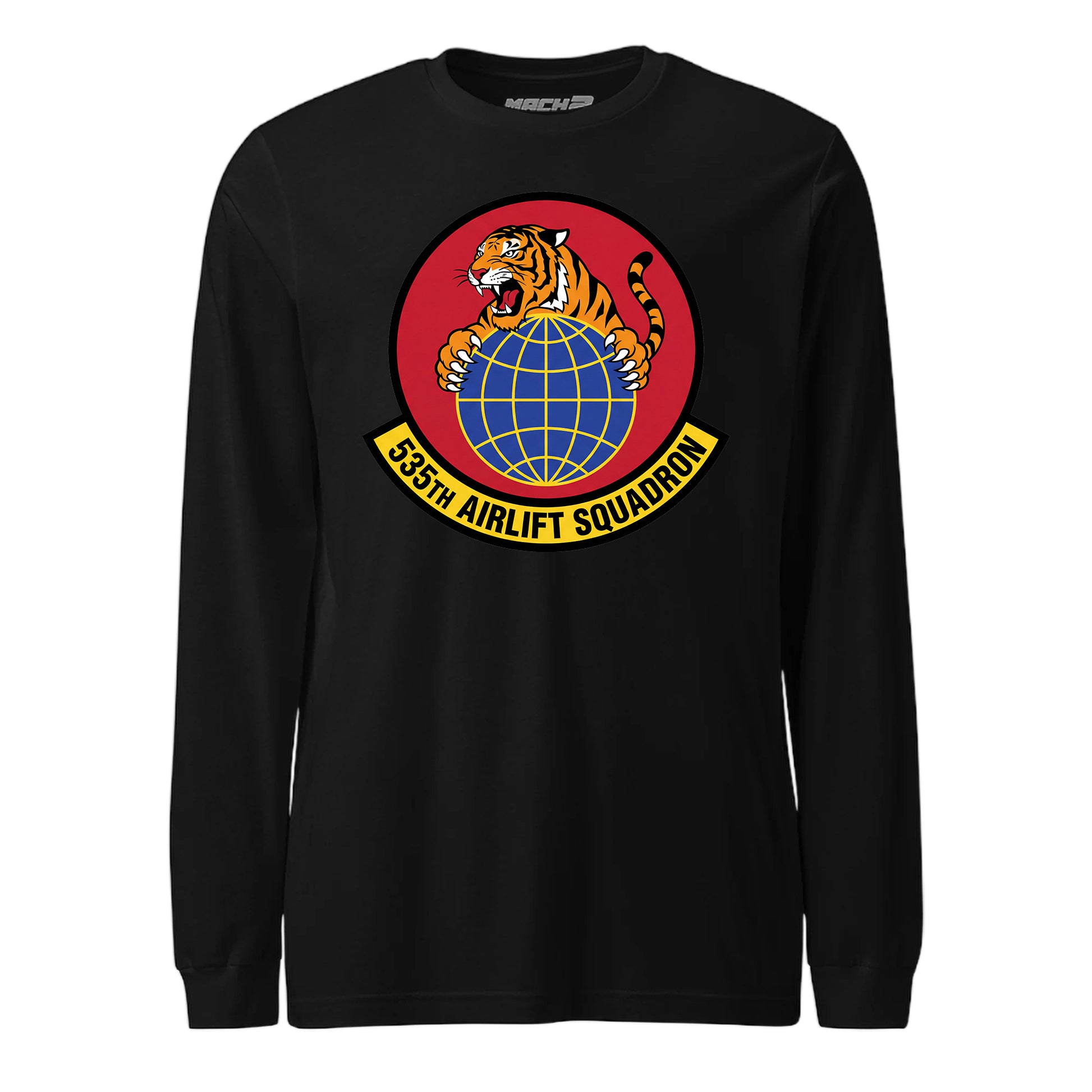 Mach2 Squadron Upload | 535TH AIRLIFT SQUADRON | Long Sleeve | Black | MACH-LONG-SLEEVE-FRONT-BLACK.jpg
