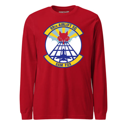 Mach2 Squadron Upload | 99TH AIRLIFT SQUADRON | Long Sleeve | Red | MACH-LONG-SLEEVE-FRONT-RED.jpg