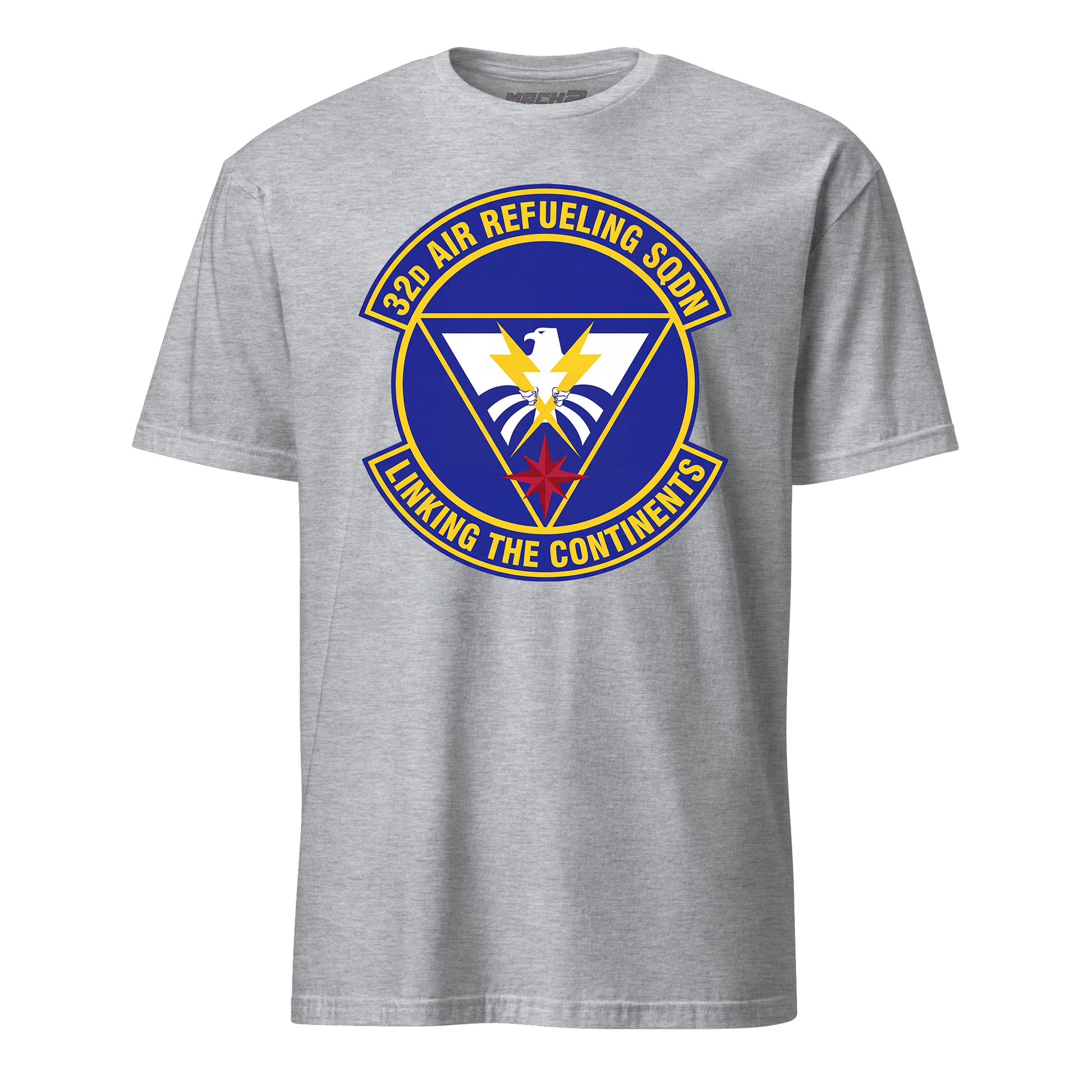 Mach2 Squadron Upload | 32ND AIR REFUELING SQUADRON | T-Shirt | Heather Grey | MACH-SHORT-SLEEVE-FRONT-GREY.jpg