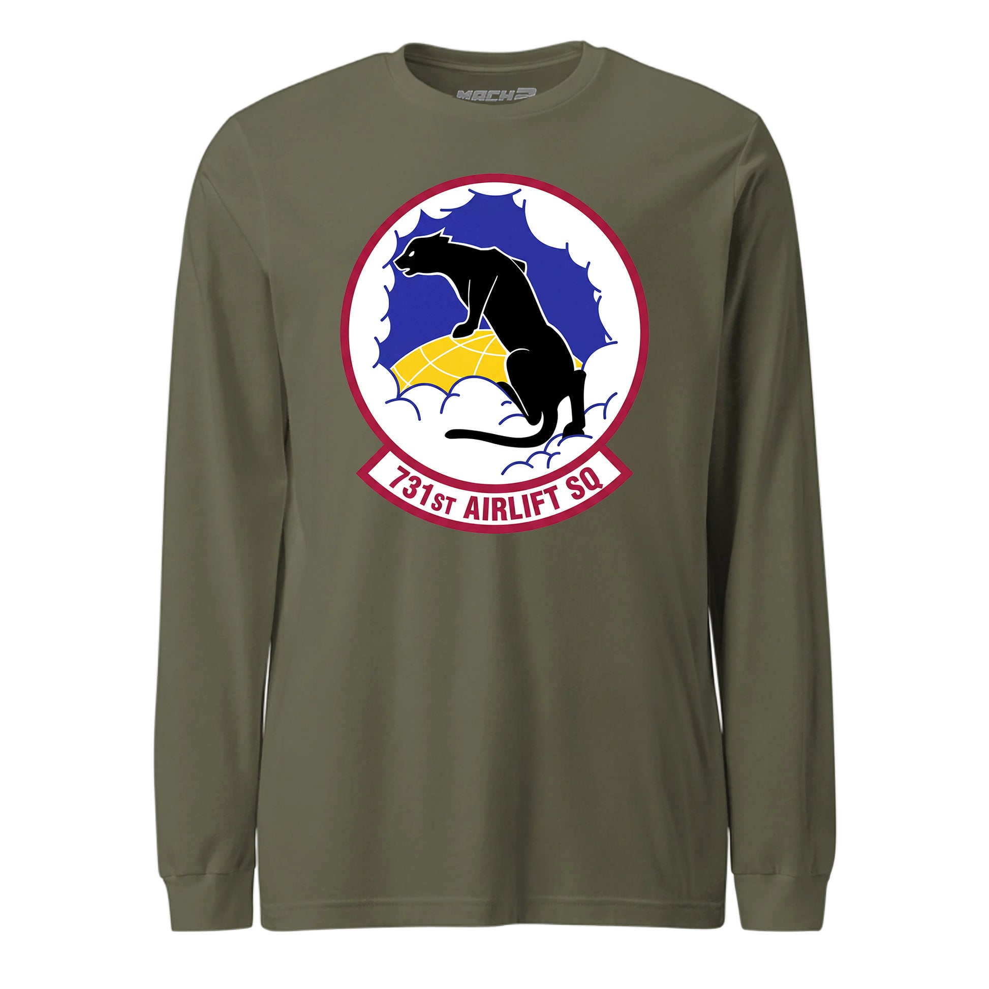 Mach2 Squadron Upload | 731ST AIRLIFT SQUADRON | Long Sleeve | OD Green | MACH-LONG-SLEEVE-FRONT-OD.jpg