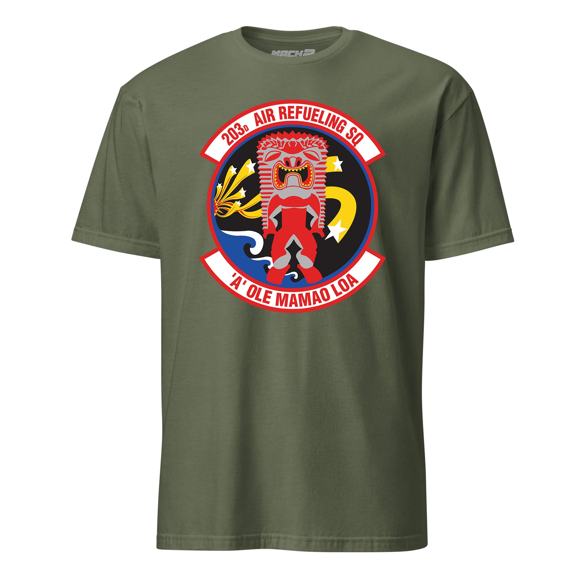 Mach2 Squadron Upload | 203RD AIR REFUELING SQUADRON | T-Shirt | OD Green | MACH-SHORT-SLEEVE-FRONT-OD.jpg