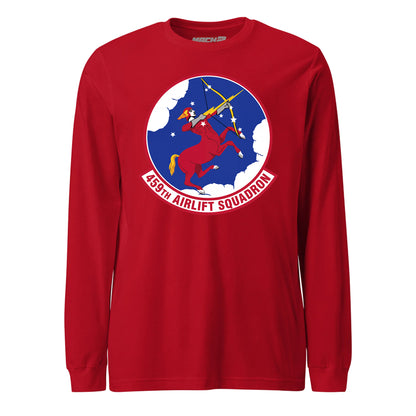 Mach2 Squadron Upload | 459TH AIRLIFT SQUADRON | Long Sleeve | Red | MACH-LONG-SLEEVE-FRONT-RED.jpg