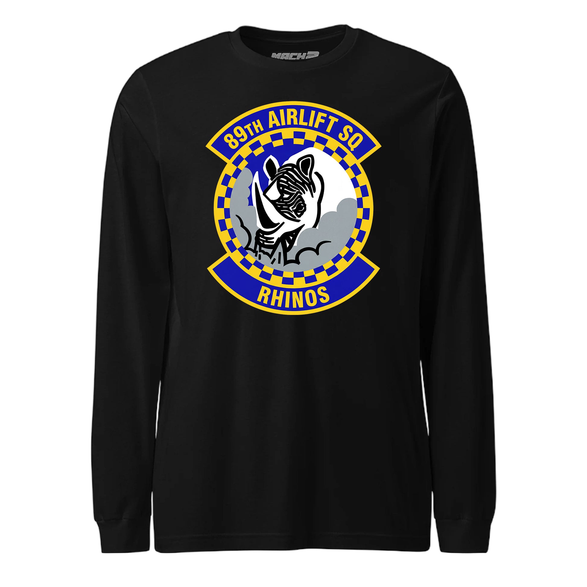 Mach2 Squadron Upload | 89TH AIRLIFT SQUADRON | Long Sleeve | Black | MACH-LONG-SLEEVE-FRONT-BLACK.jpg