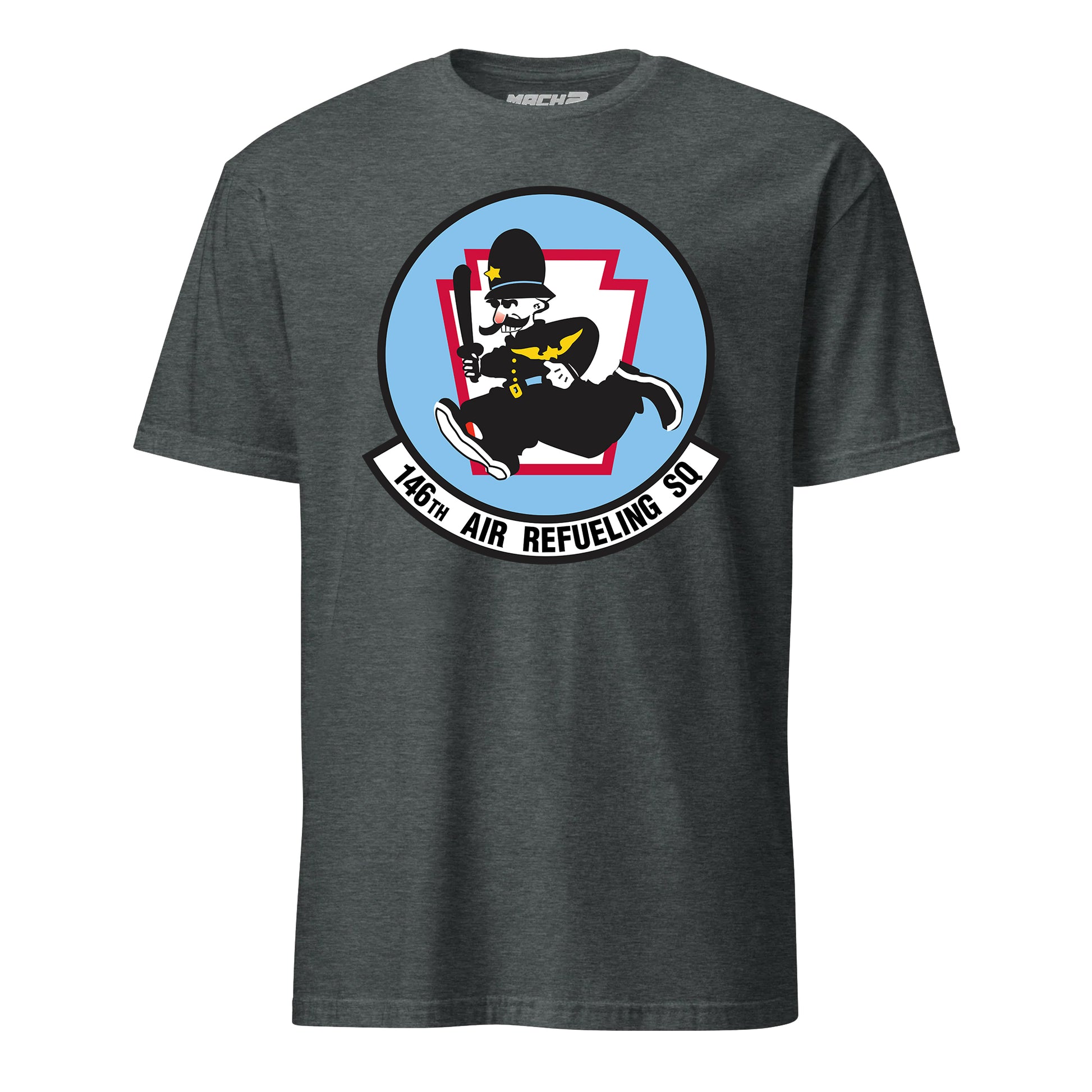 Mach2 Squadron Upload | 146TH AIR REFUELING SQUADRON | T-Shirt | Charcoal Heather | MACH-SHORT-SLEEVE-FRONT-CHARCOAL.jpg