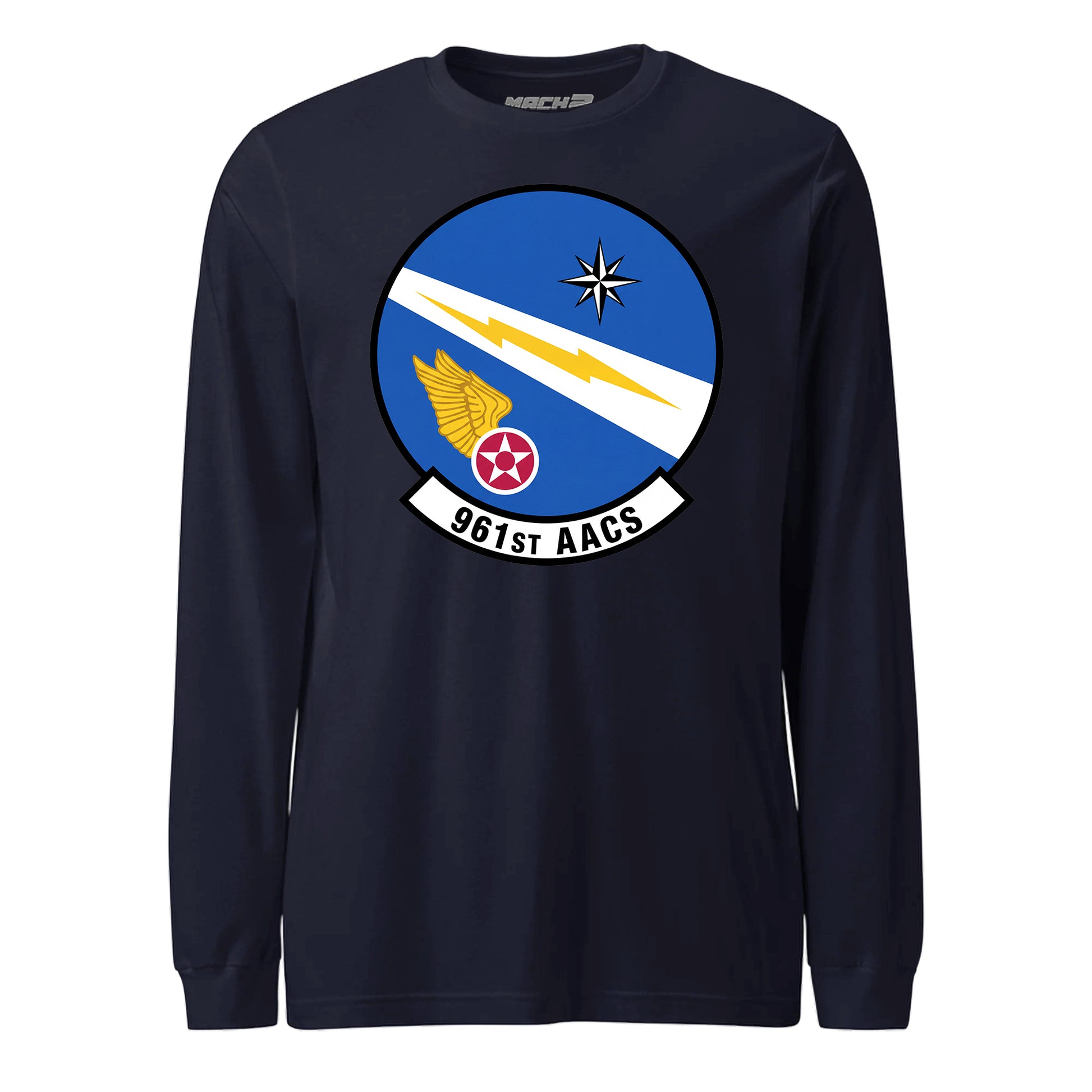 Mach2 Squadron Upload | 961ST AIRBORNE AIR CONTROL SQUADRON | Long Sleeve | Navy | MACH-LONG-SLEEVE-FRONT-NAVY.jpg