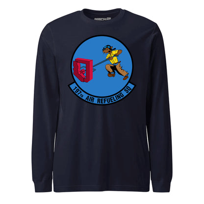 Mach2 Squadron Upload | 197TH AIR REFUELING SQUADRON | Long Sleeve | Navy | MACH-LONG-SLEEVE-FRONT-NAVY.jpg