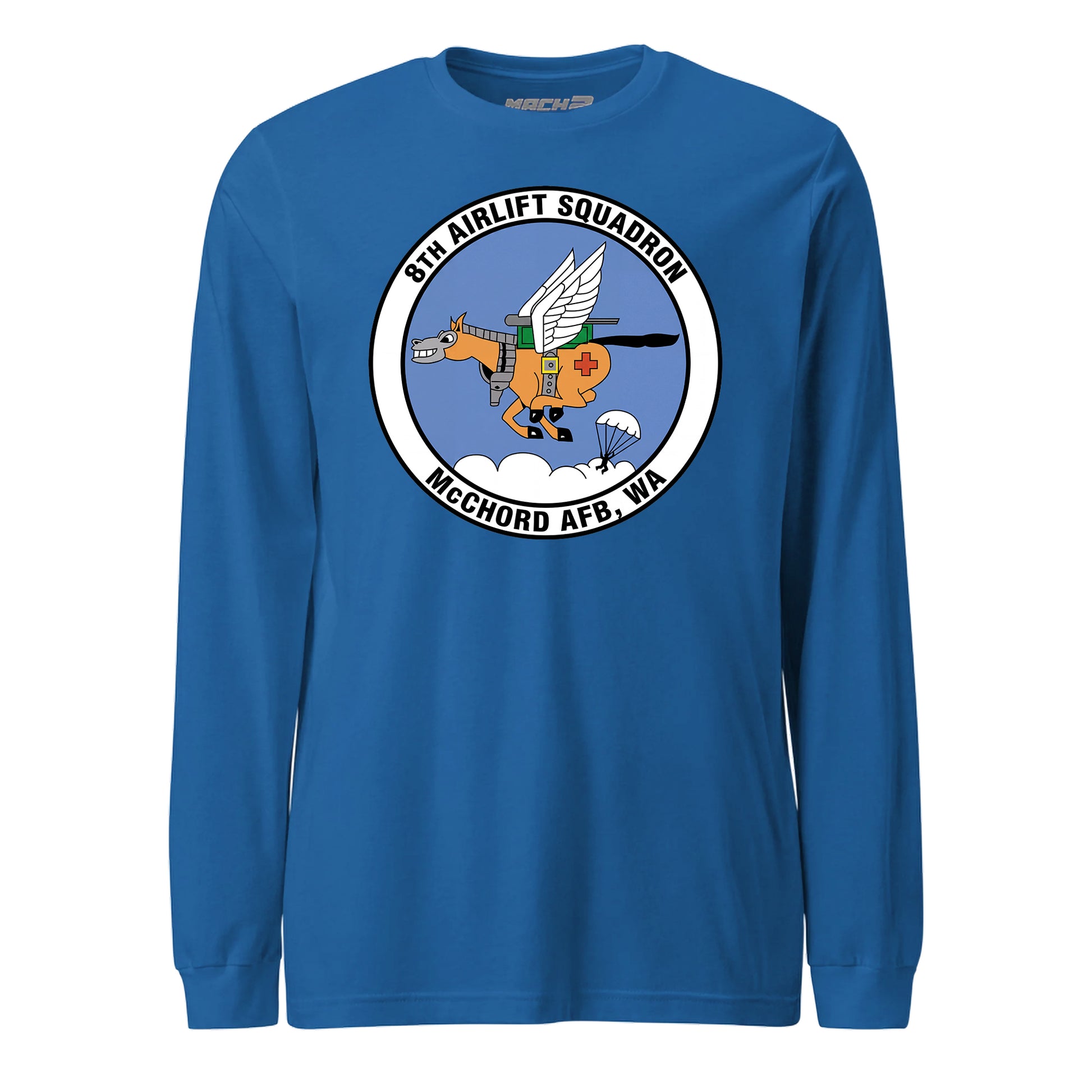 Mach2 Squadron Upload | 8TH AIRLIFT SQUADRON | Long Sleeve | Royal | MACH-LONG-SLEEVE-FRONT-ROYAL.jpg