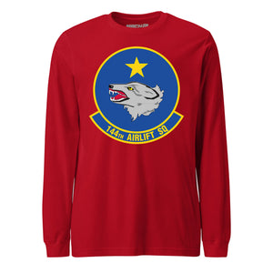 Mach2 Squadron Upload | 144TH AIRLIFT SQUADRON | Long Sleeve | Red | MACH-LONG-SLEEVE-FRONT-RED.jpg