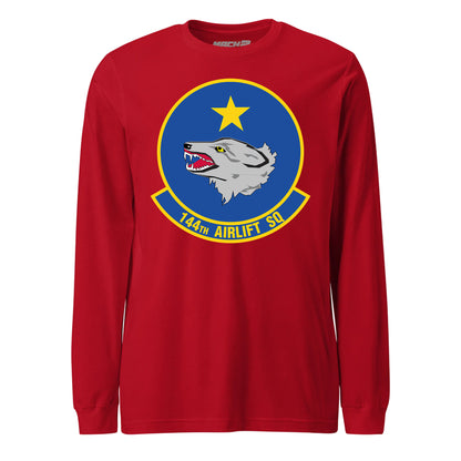Mach2 Squadron Upload | 144TH AIRLIFT SQUADRON | Long Sleeve | Red | MACH-LONG-SLEEVE-FRONT-RED.jpg