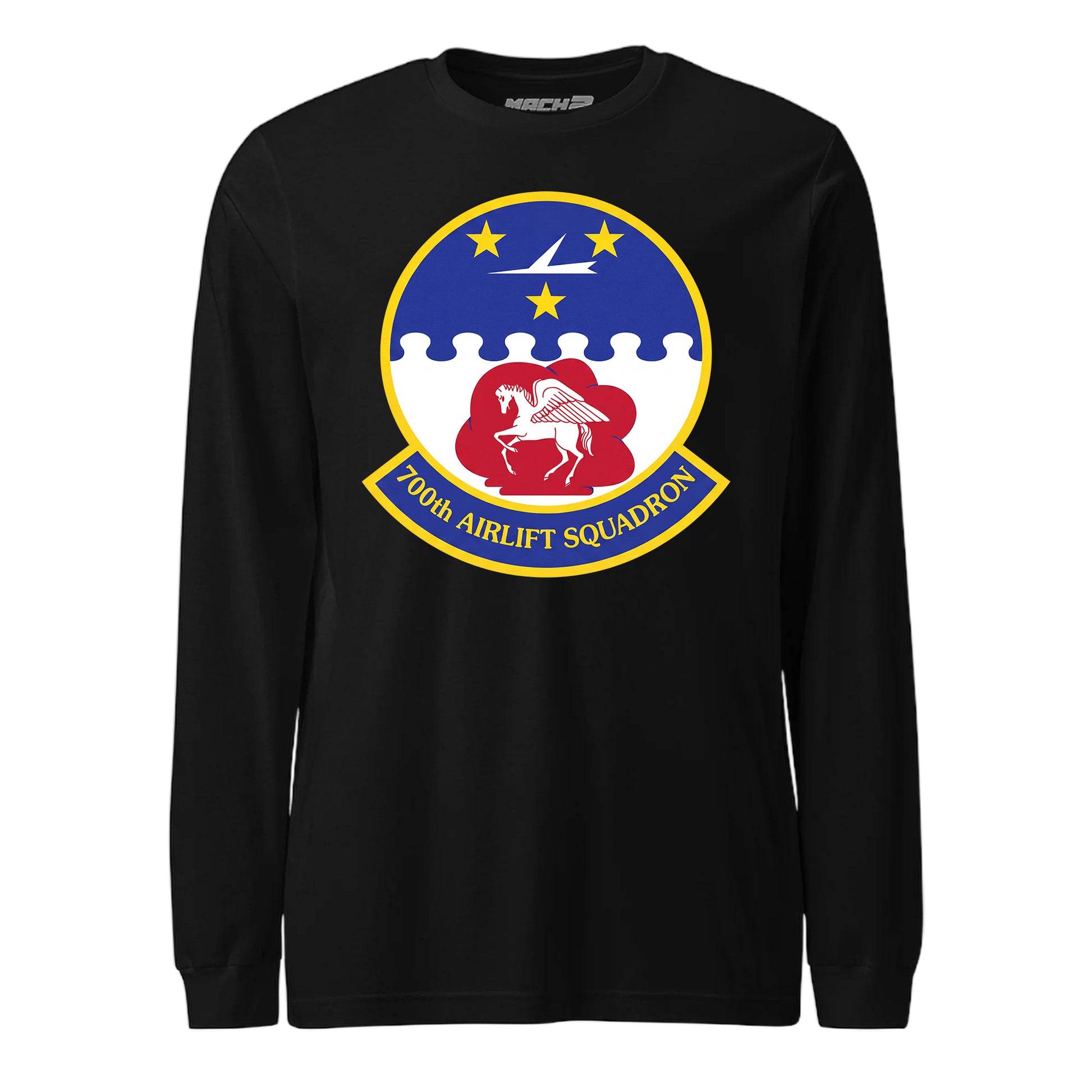 Mach2 Squadron Upload | 700TH AIRLIFT SQUADRON | Long Sleeve | Black | MACH-LONG-SLEEVE-FRONT-BLACK.jpg