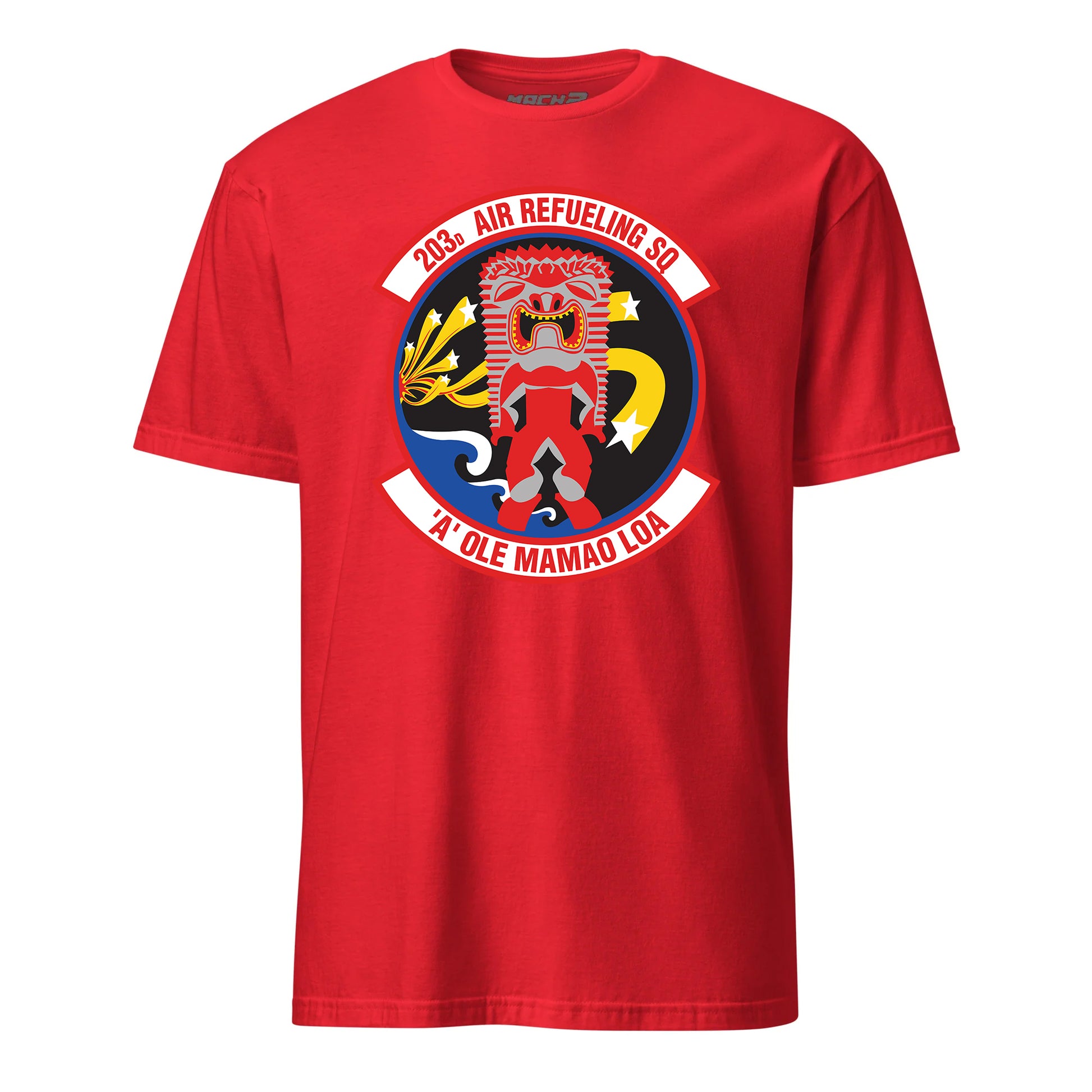 Mach2 Squadron Upload | 203RD AIR REFUELING SQUADRON | T-Shirt | Red | MACH-SHORT-SLEEVE-FRONT-RED.jpg