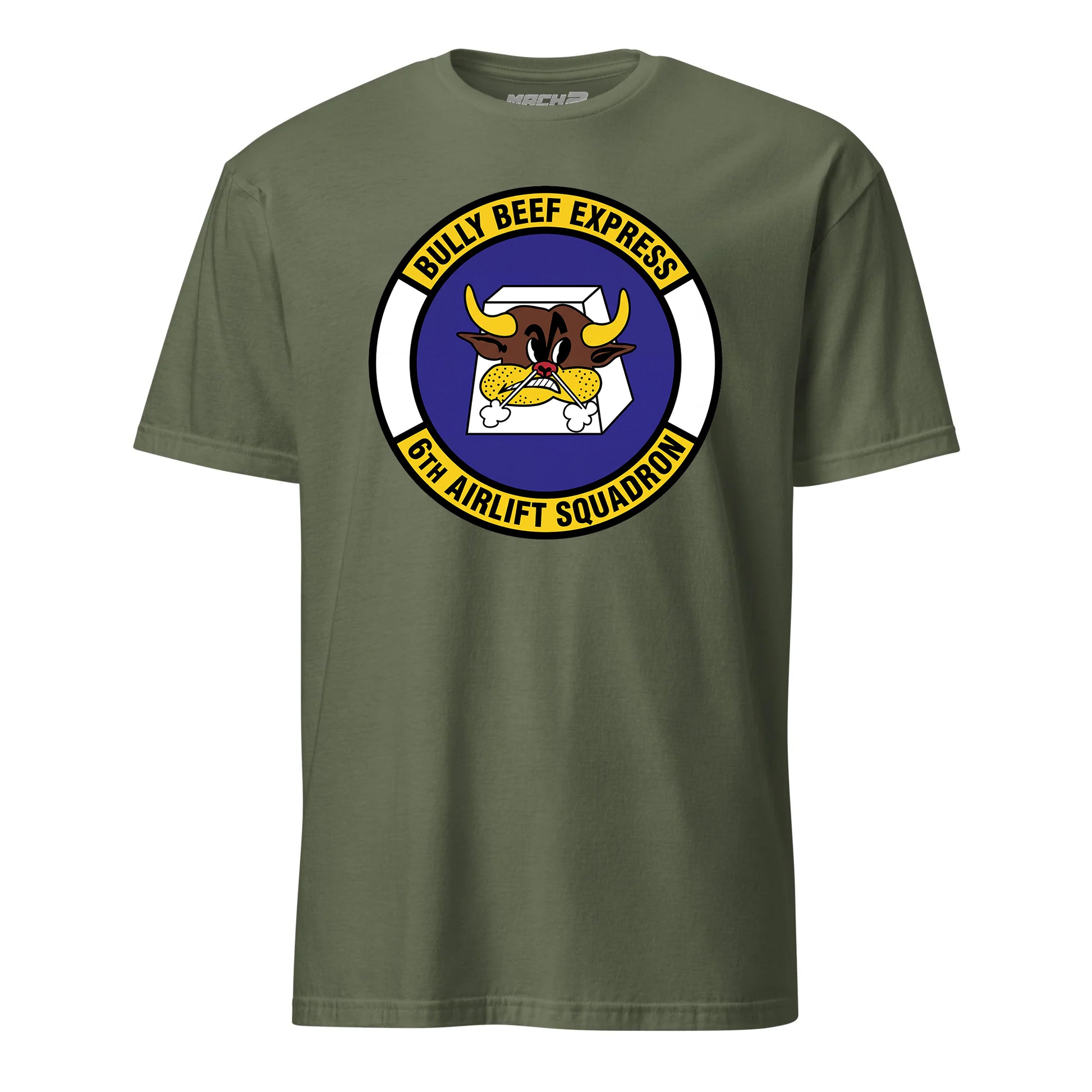 Mach2 Squadron Upload | 6TH AIRLIFT SQUADRON | T-Shirt | OD Green | MACH-SHORT-SLEEVE-FRONT-OD.jpg