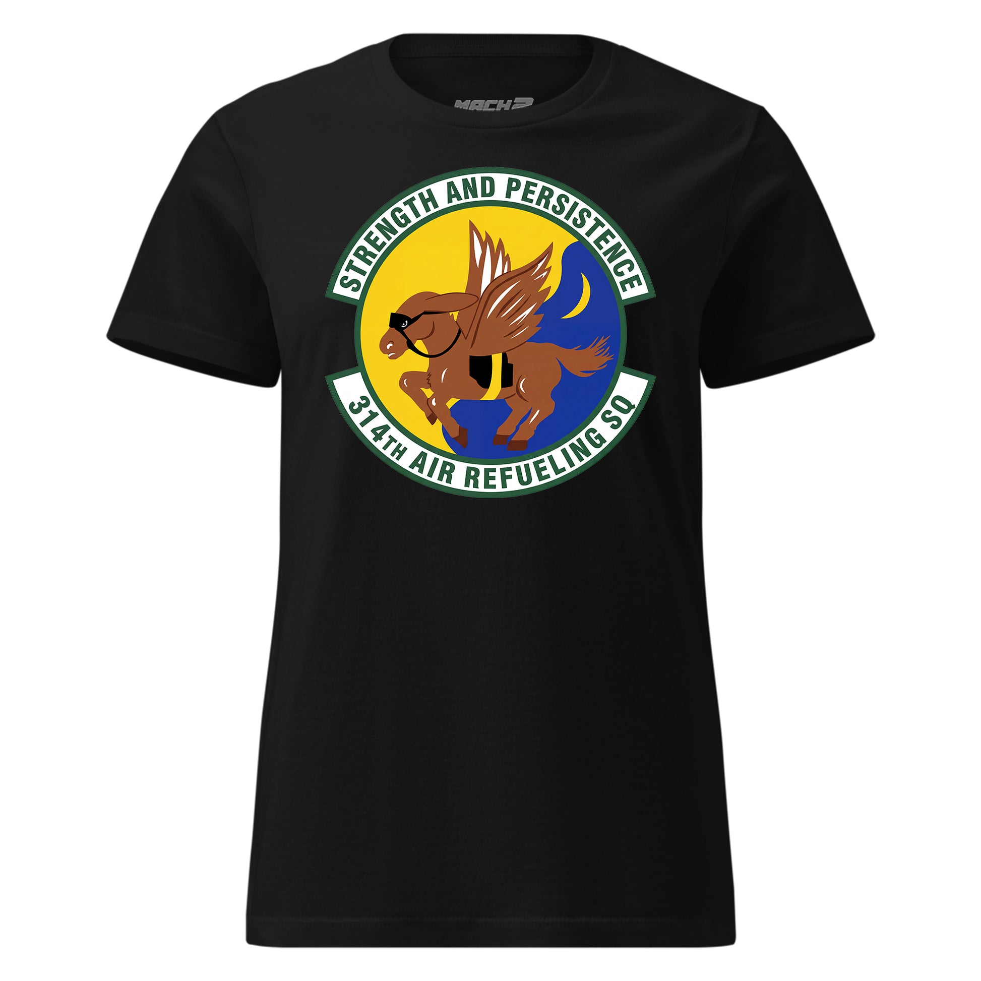 Mach2 Squadron Upload | 314TH AIR REFUELING SQUADRON | Womens | Black | MACH-WOMENS-FRONT-BLACK.jpg