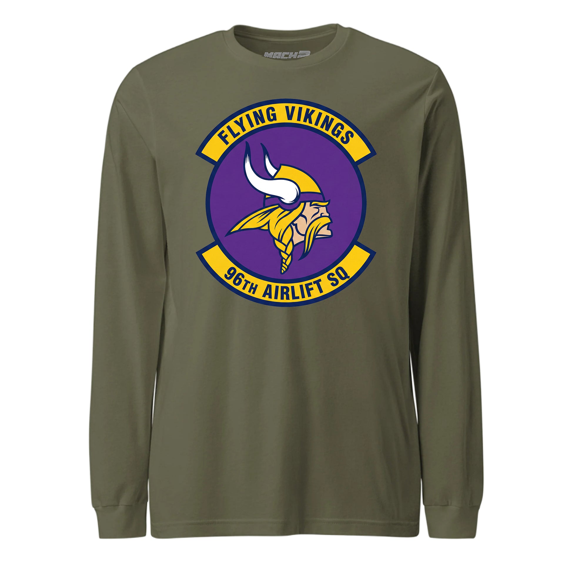 Mach2 Squadron Upload | 96TH AIRLIFT SQUADRON | Long Sleeve | OD Green | MACH-LONG-SLEEVE-FRONT-OD.jpg