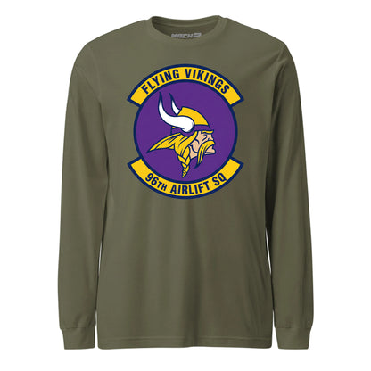 Mach2 Squadron Upload | 96TH AIRLIFT SQUADRON | Long Sleeve | OD Green | MACH-LONG-SLEEVE-FRONT-OD.jpg