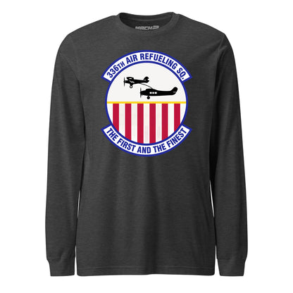 Mach2 Squadron Upload | 336TH AIR REFUELING SQUADRON | Long Sleeve | Charcoal Heather | MACH-LONG-SLEEVE-FRONT-CHARCOAL.jpg