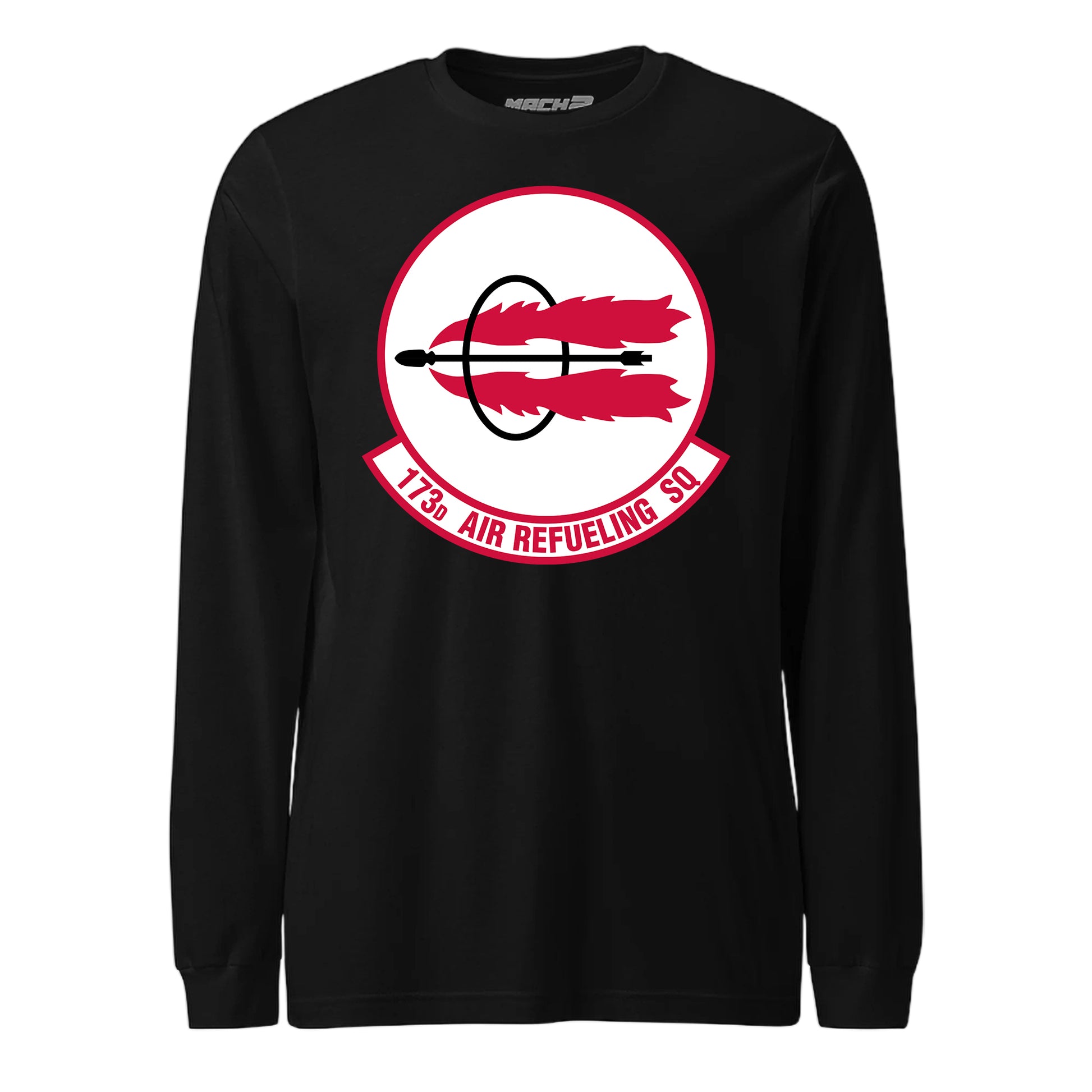 Mach2 Squadron Upload | 173RD AIR REFUELING SQUADRON | Long Sleeve | Black | MACH-LONG-SLEEVE-FRONT-BLACK.jpg