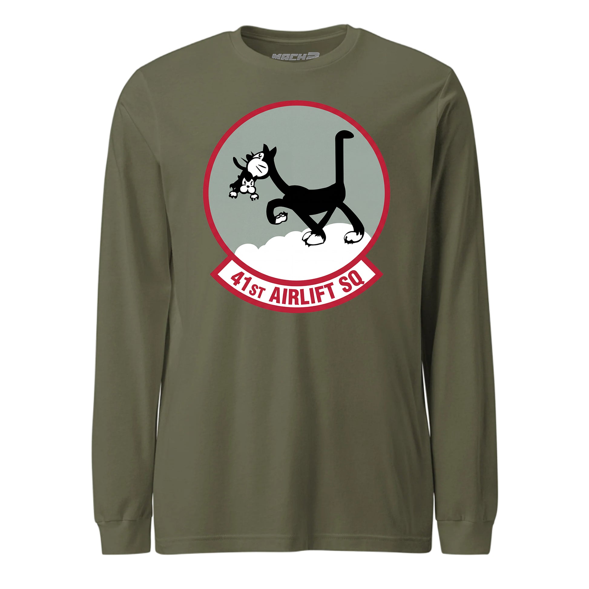 Mach2 Squadron Upload | 41ST AIRLIFT SQUADRON | Long Sleeve | OD Green | MACH-LONG-SLEEVE-FRONT-OD.jpg