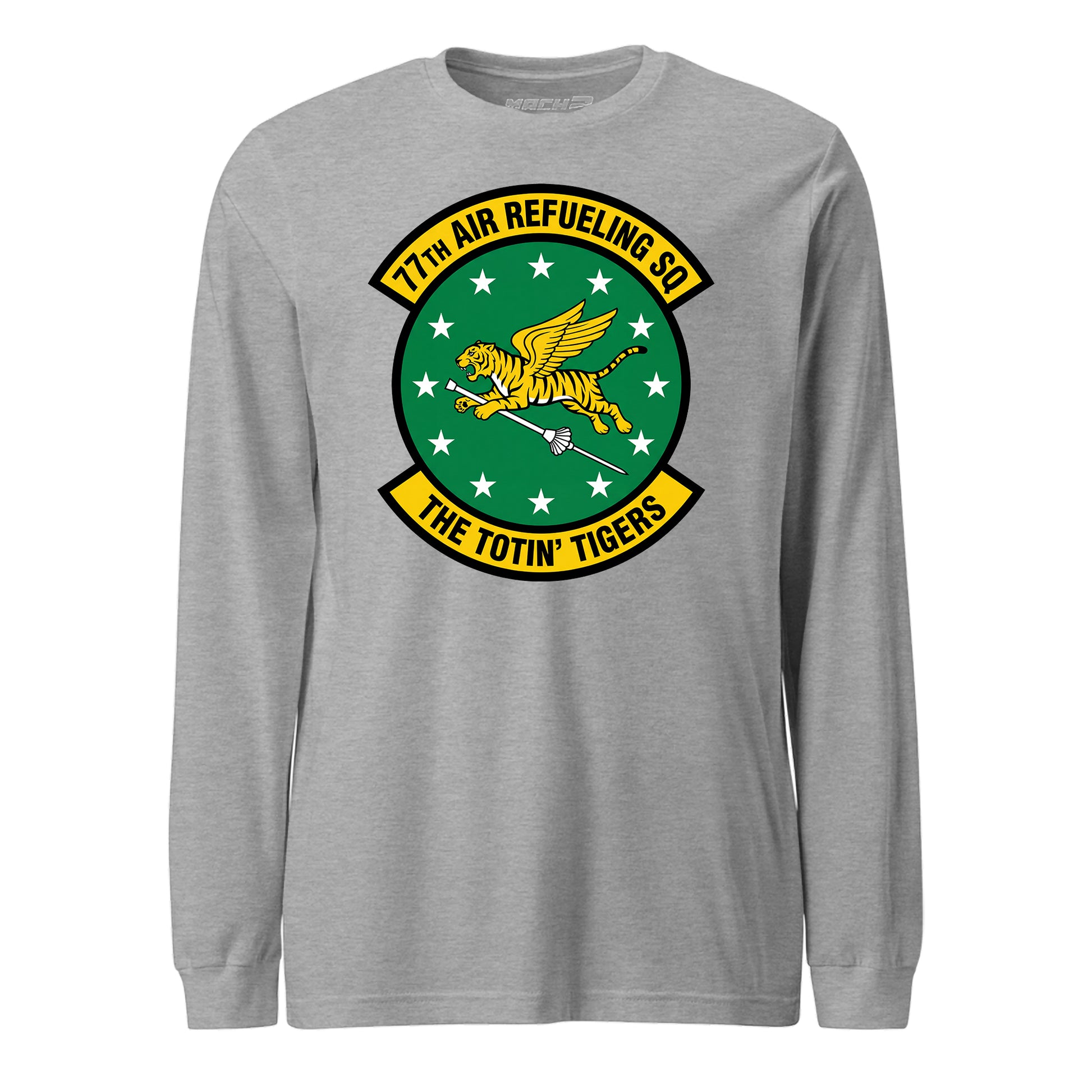 Mach2 Squadron Upload | 77TH AIR REFUELING SQUADRON | Long Sleeve | Heather Grey | MACH-LONG-SLEEVE-FRONT-GREY.jpg
