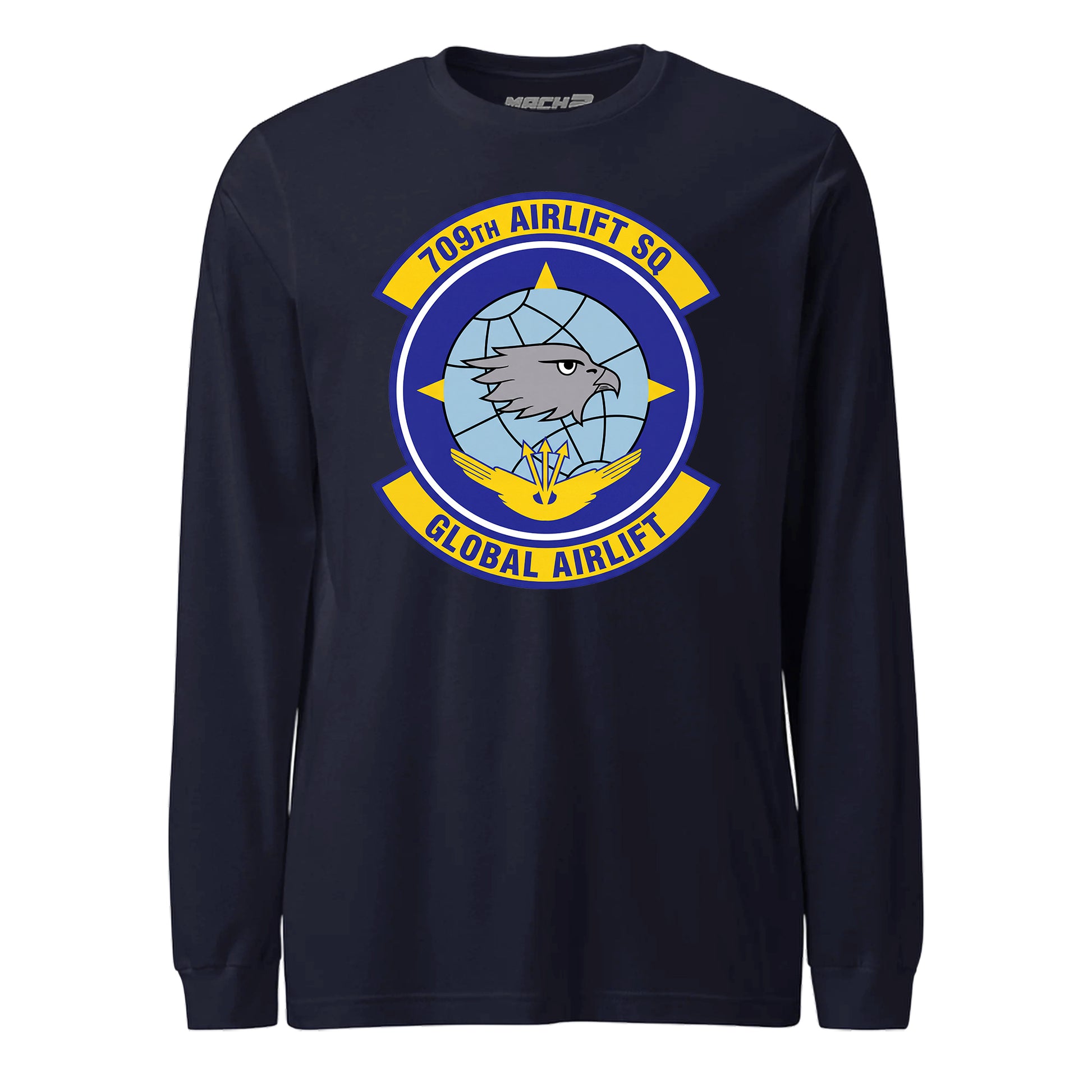 Mach2 Squadron Upload | 709TH AIRLIFT SQUADRON | Long Sleeve | Navy | MACH-LONG-SLEEVE-FRONT-NAVY.jpg