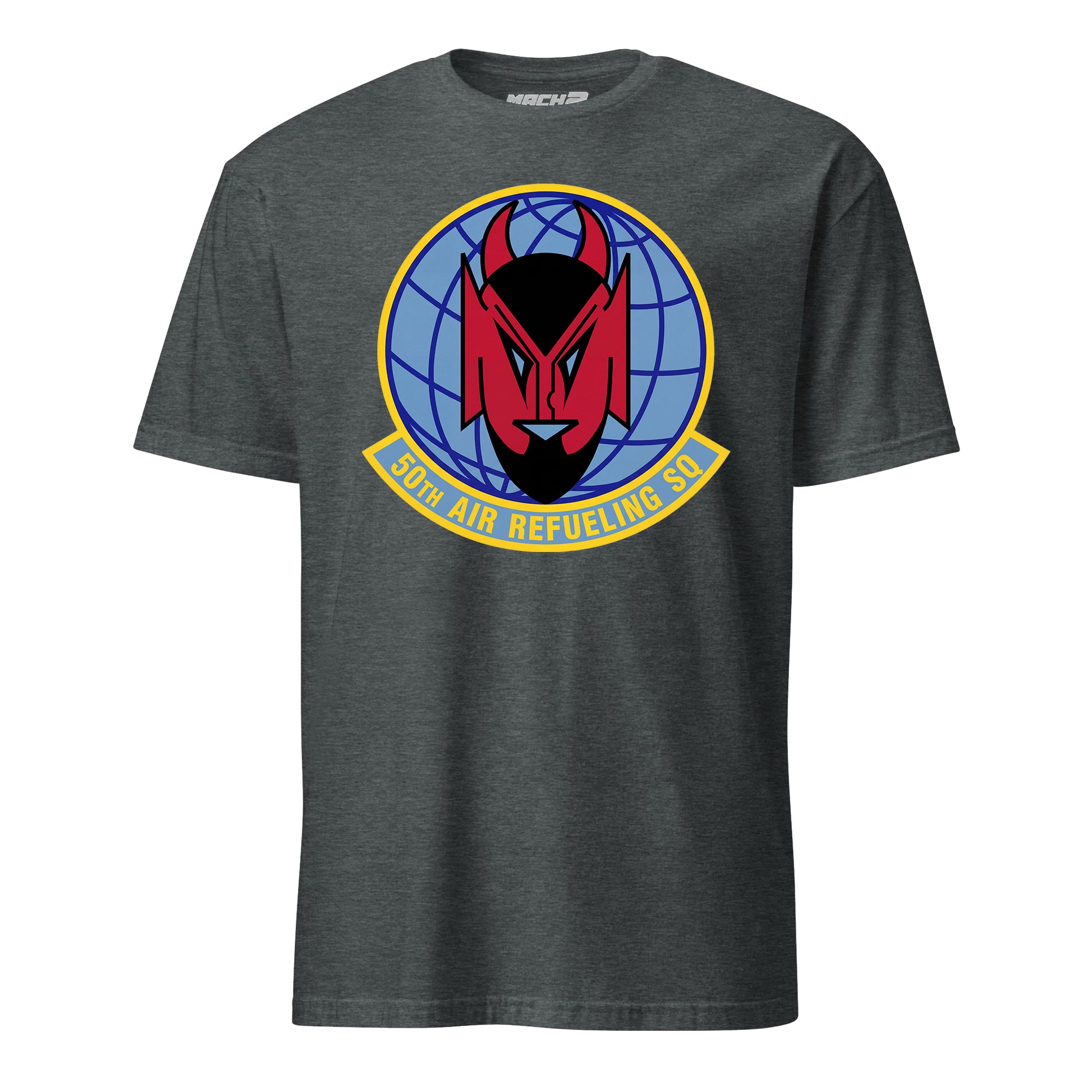 Mach2 Squadron Upload | 50TH AIR REFUELING SQUADRON | T-Shirt | Charcoal Heather | MACH-SHORT-SLEEVE-FRONT-CHARCOAL.jpg