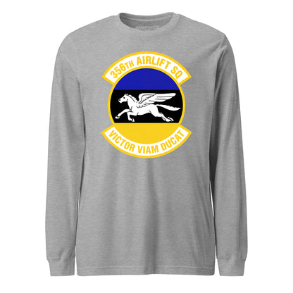 Mach2 Squadron Upload | 356TH AIRLIFT SQUADRON | Long Sleeve | Heather Grey | MACH-LONG-SLEEVE-FRONT-GREY.jpg