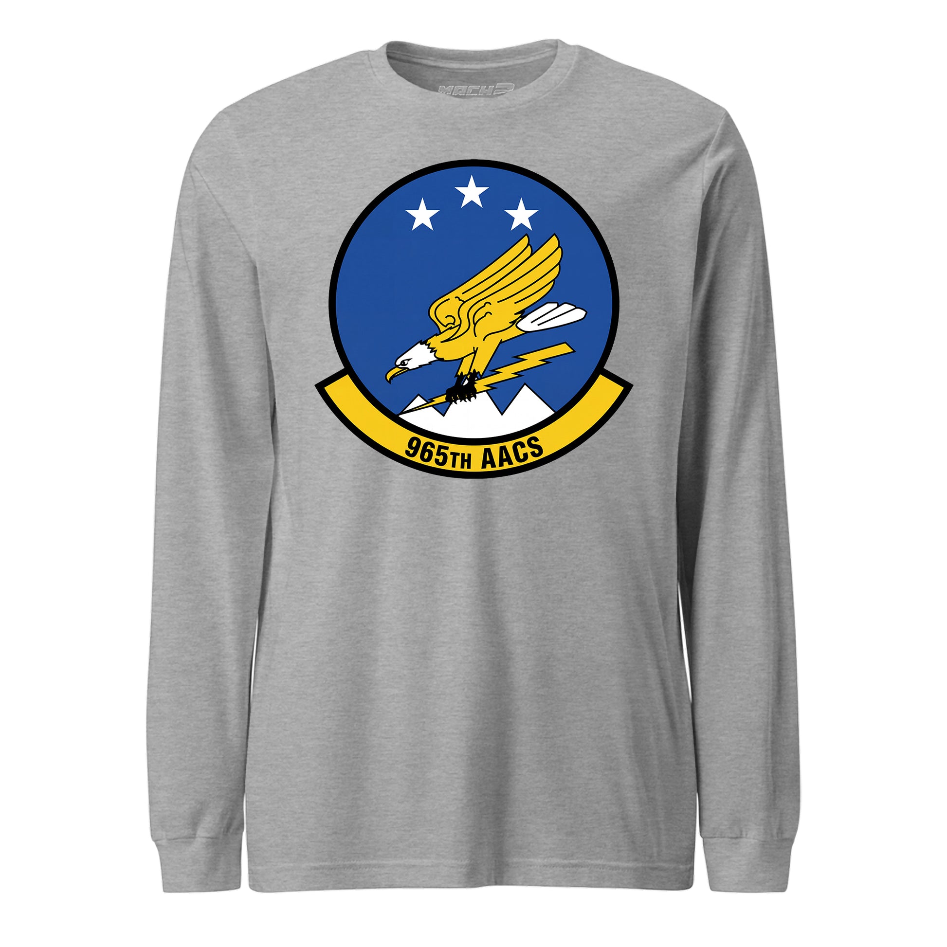 Mach2 Squadron Upload | 965TH AIRBORNE AIR CONTROL SQUADRON | Long Sleeve | Heather Grey | MACH-LONG-SLEEVE-FRONT-GREY.jpg