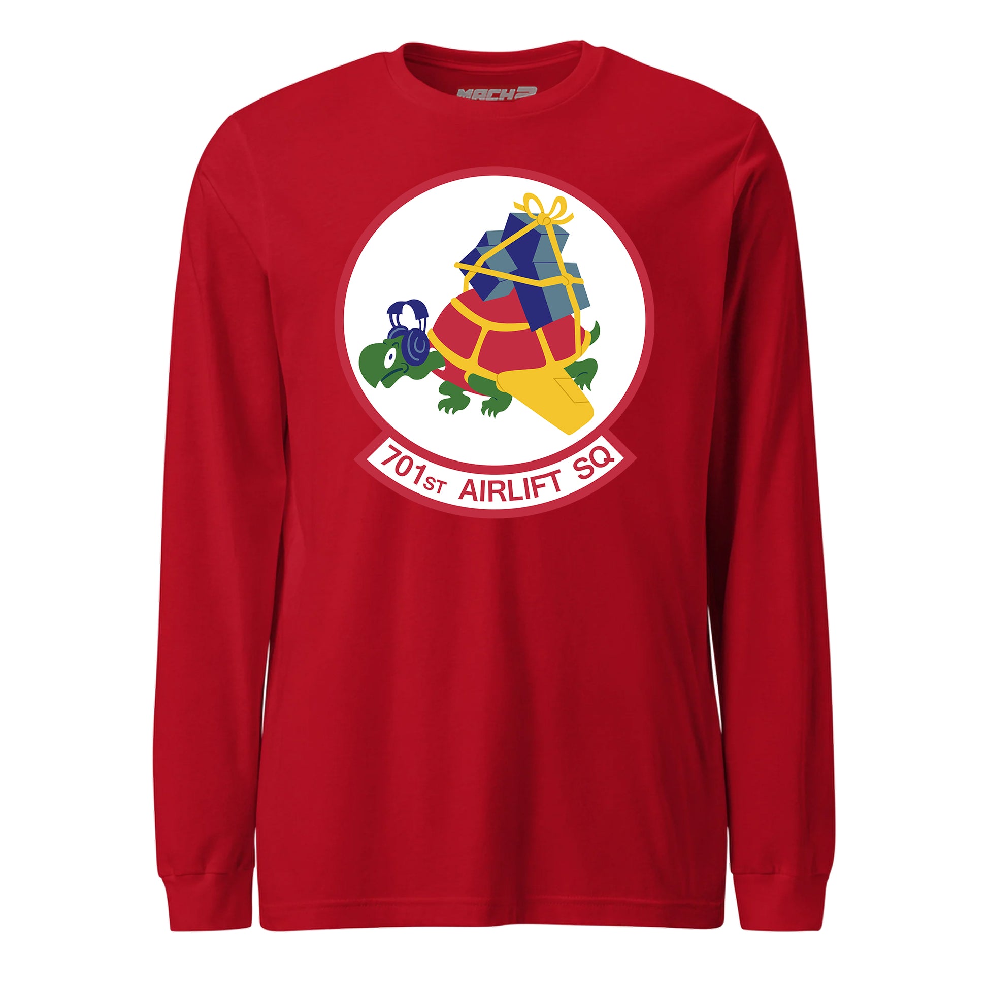Mach2 Squadron Upload | 701ST AIRLIFT SQUADRON | Long Sleeve | Red | MACH-LONG-SLEEVE-FRONT-RED.jpg