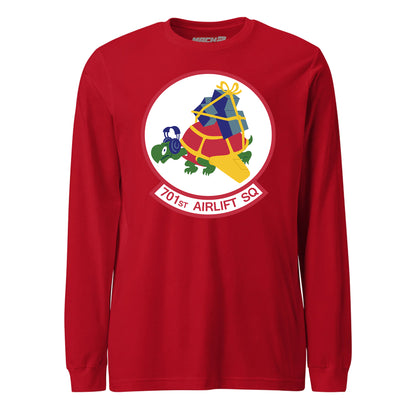Mach2 Squadron Upload | 701ST AIRLIFT SQUADRON | Long Sleeve | Red | MACH-LONG-SLEEVE-FRONT-RED.jpg