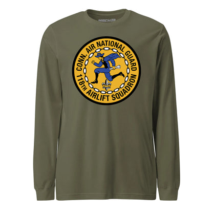 Mach2 Squadron Upload | 118TH AIRLIFT SQUADRON | Long Sleeve | OD Green | MACH-LONG-SLEEVE-FRONT-OD.jpg