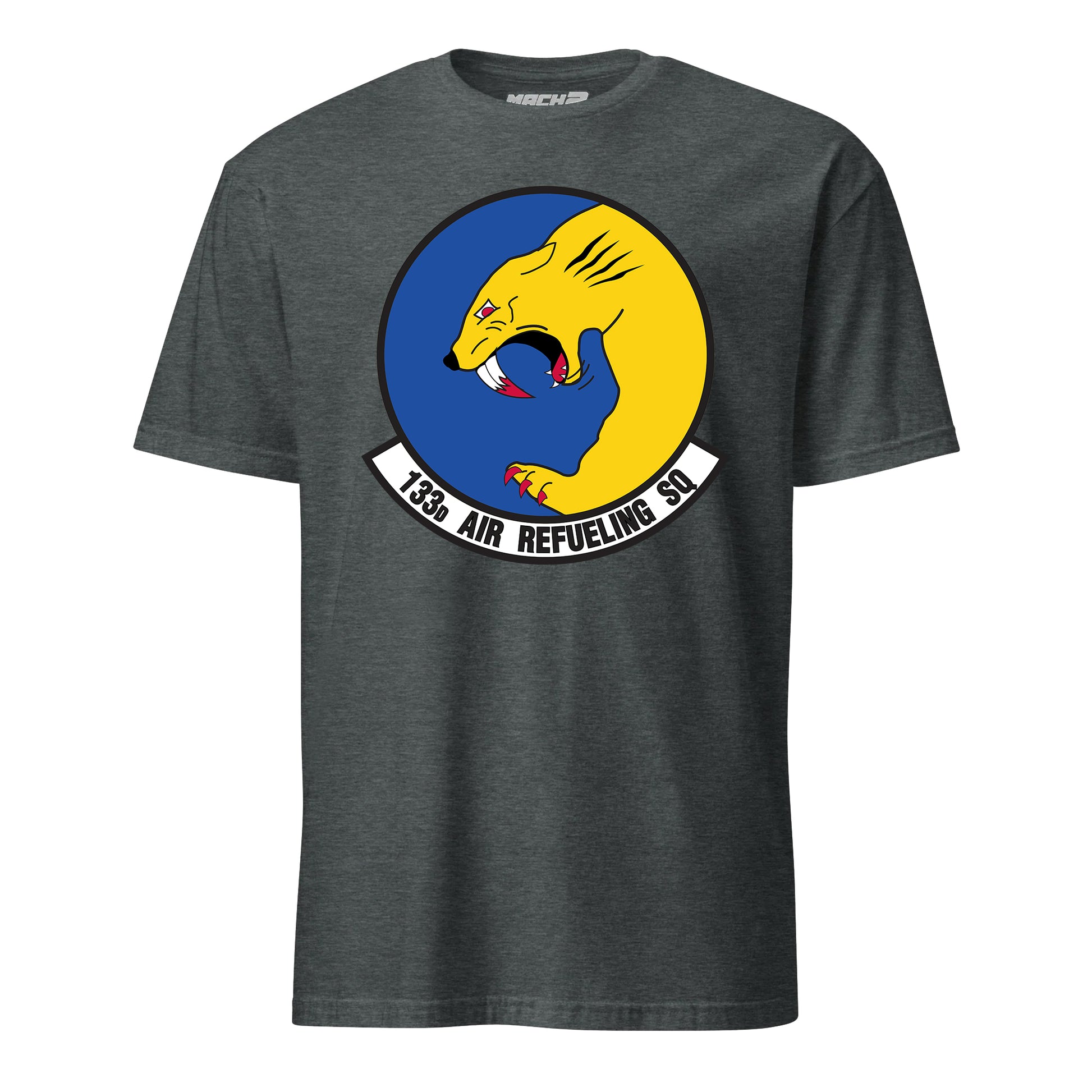 Mach2 Squadron Upload | 133RD AIR REFUELING SQUADRON | T-Shirt | Charcoal Heather | MACH-SHORT-SLEEVE-FRONT-CHARCOAL.jpg