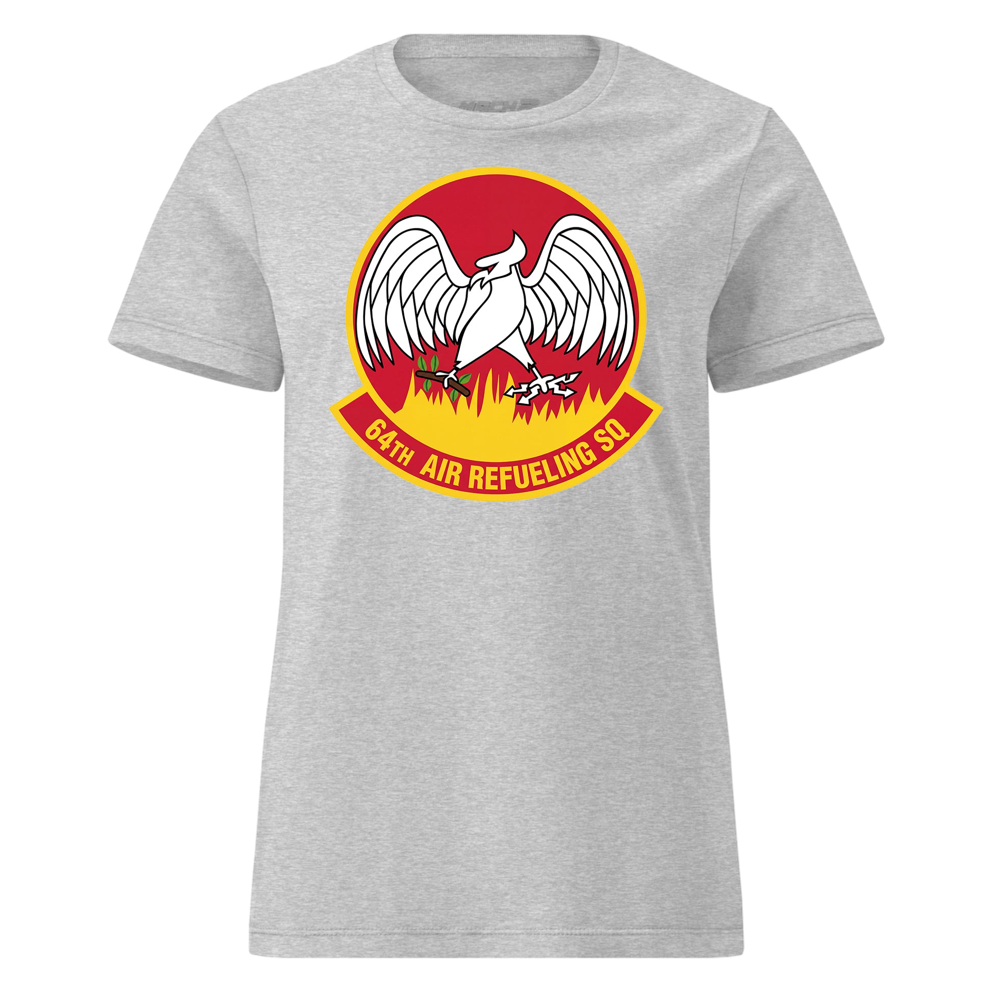 Mach2 Squadron Upload | 64TH AIR REFUELING SQUADRON | Womens | Heather Grey | MACH-WOMENS-FRONT-GREY.jpg