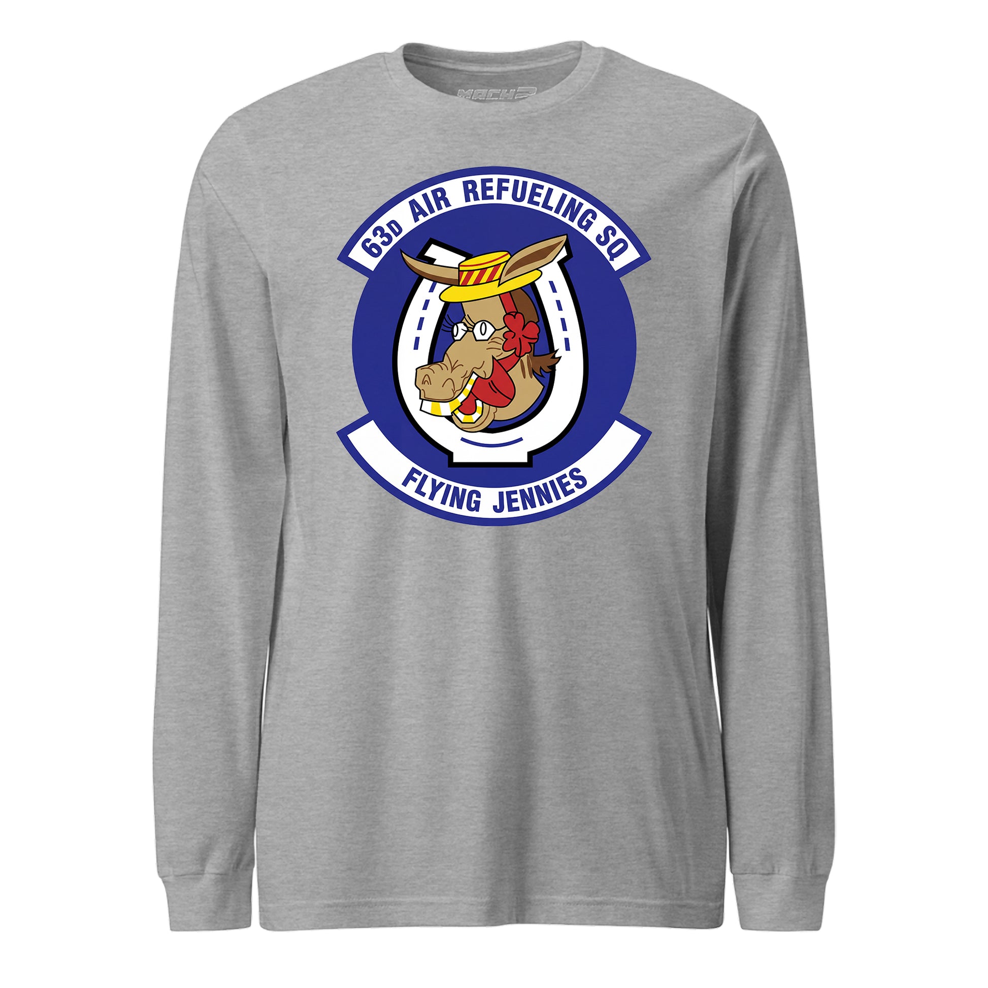 Mach2 Squadron Upload | 63RD AIR REFUELING SQUADRON | Long Sleeve | Heather Grey | MACH-LONG-SLEEVE-FRONT-GREY.jpg