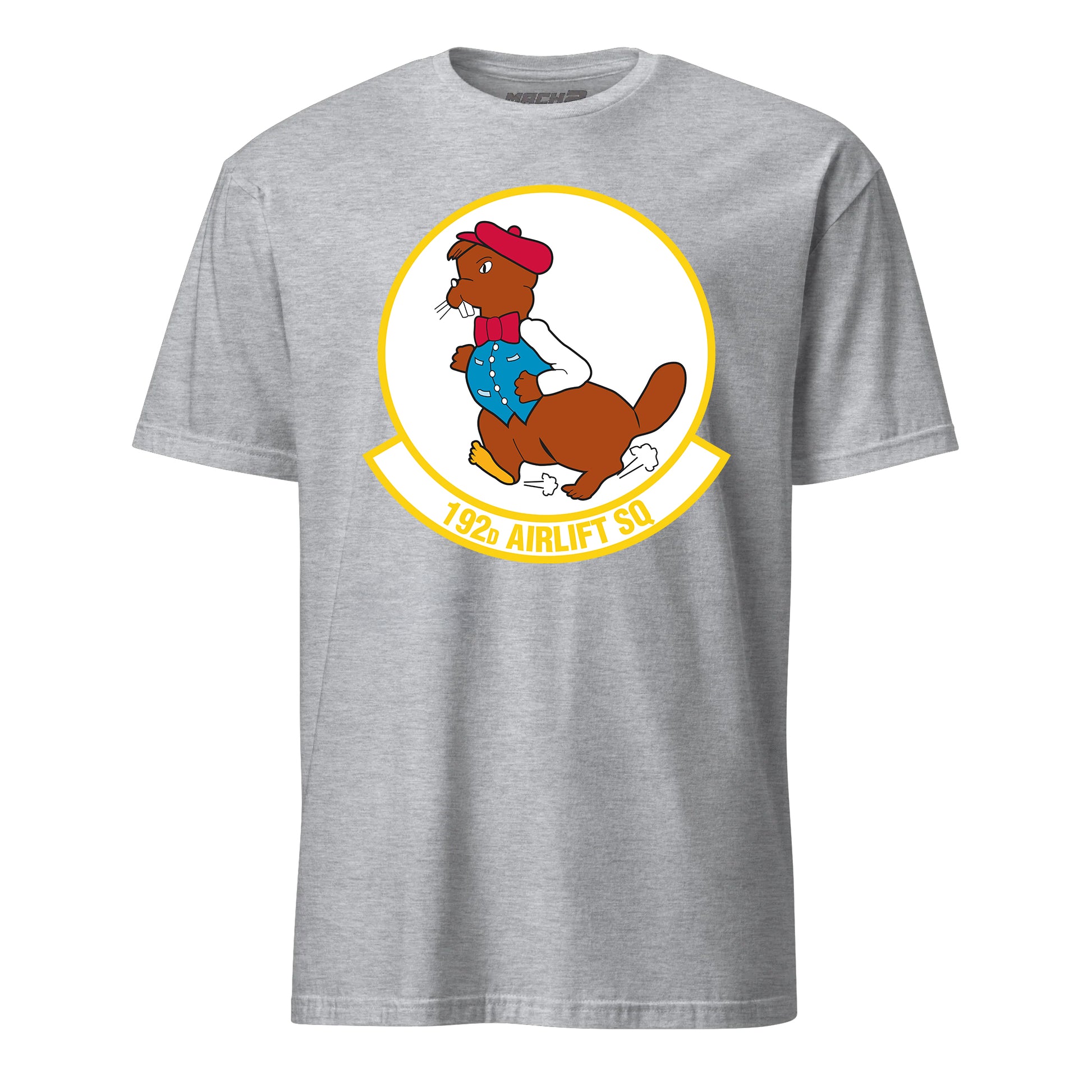 Mach2 Squadron Upload | 192ND AIRLIFT SQUADRON | T-Shirt | Heather Grey | MACH-SHORT-SLEEVE-FRONT-GREY.jpg