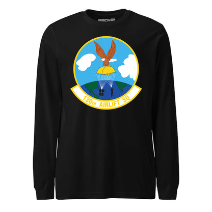 Mach2 Squadron Upload | 130TH AIRLIFT SQUADRON | Long Sleeve | Black | MACH-LONG-SLEEVE-FRONT-BLACK.jpg