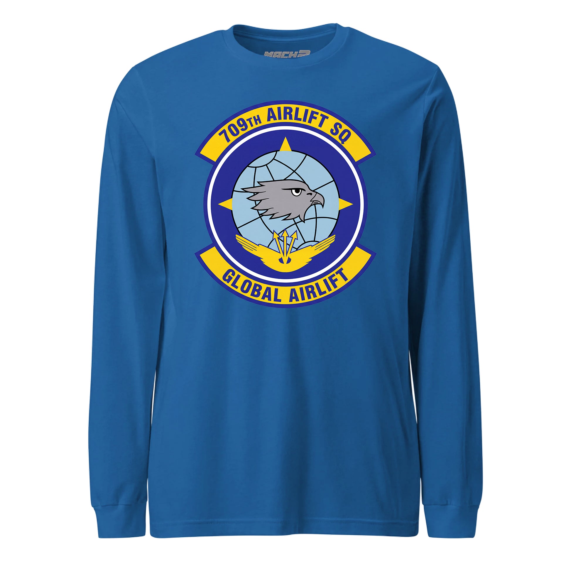 Mach2 Squadron Upload | 709TH AIRLIFT SQUADRON | Long Sleeve | Royal | MACH-LONG-SLEEVE-FRONT-ROYAL.jpg