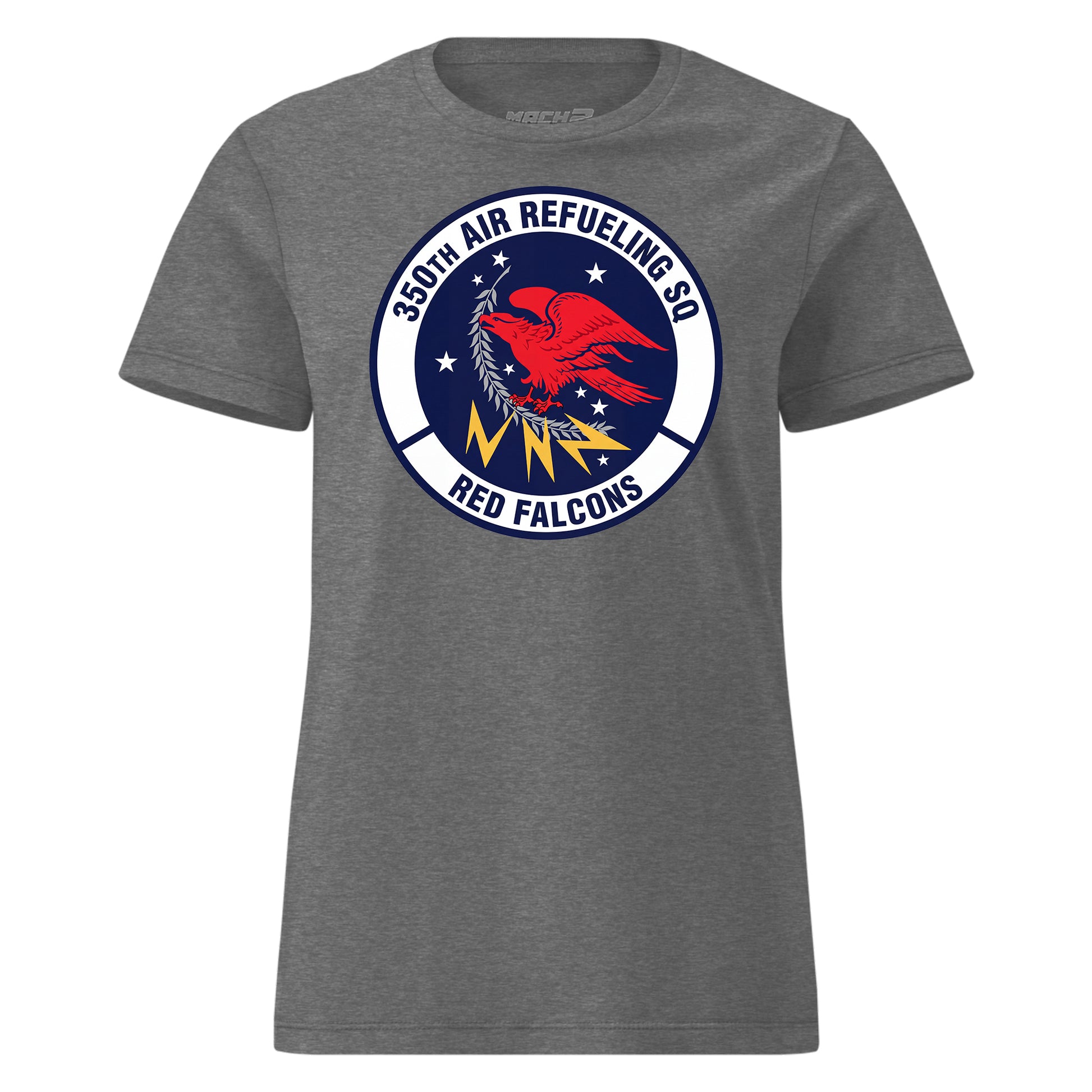 Mach2 Squadron Upload | 350TH AIR REFUELING SQUADRON | Womens | Charcoal Heather | MACH-WOMENS-FRONT-CHARCOAL.jpg