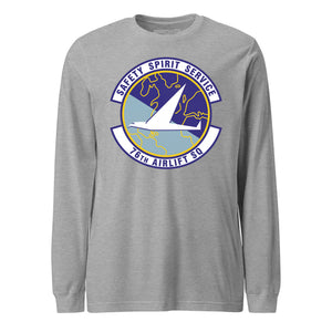 Mach2 Squadron Upload | 76TH AIRLIFT SQUADRON | Long Sleeve | Heather Grey | MACH-LONG-SLEEVE-FRONT-GREY.jpg