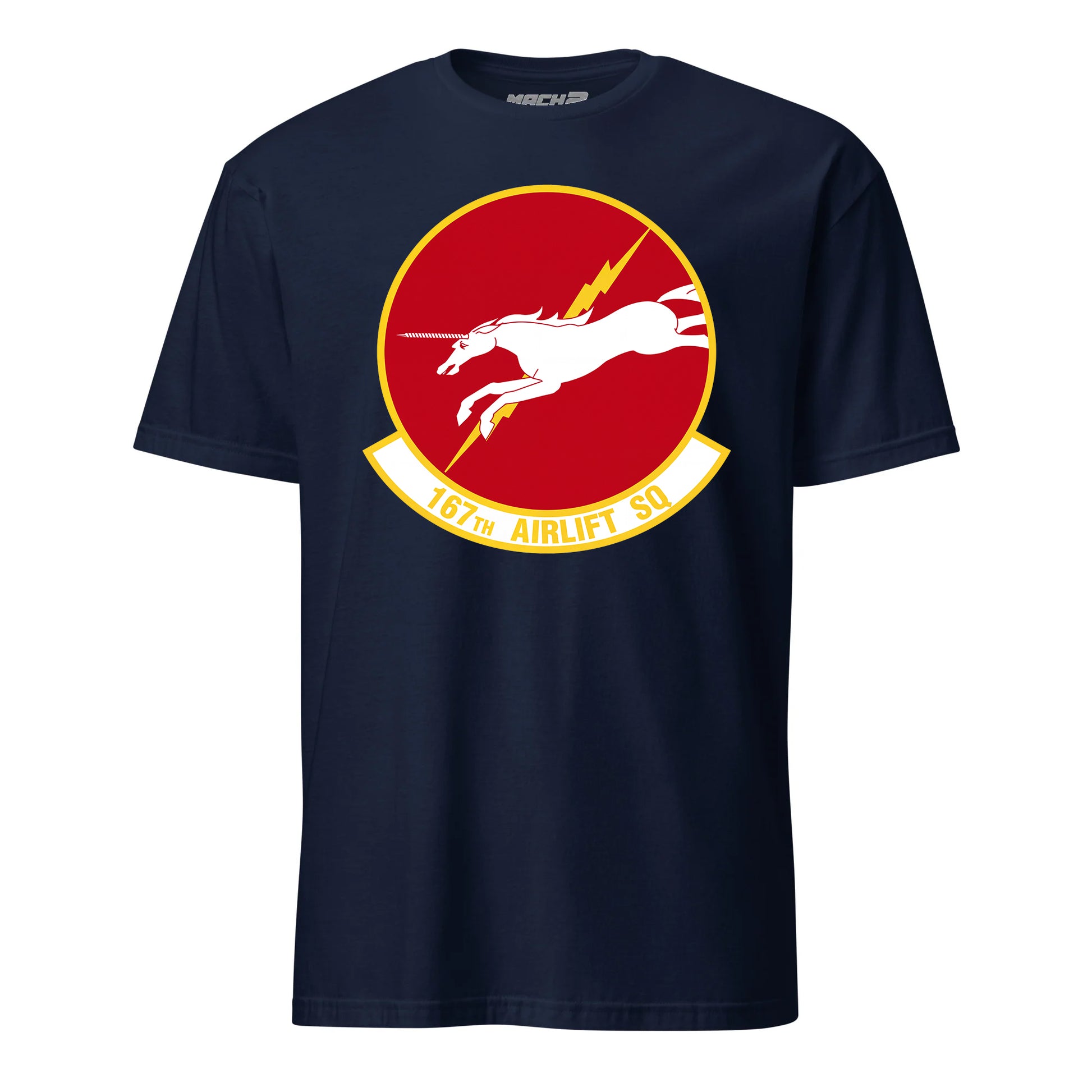 Mach2 Squadron Upload | 167TH AIRLIFT SQUADRON | T-Shirt | Navy | MACH-SHORT-SLEEVE-FRONT-NAVY.jpg