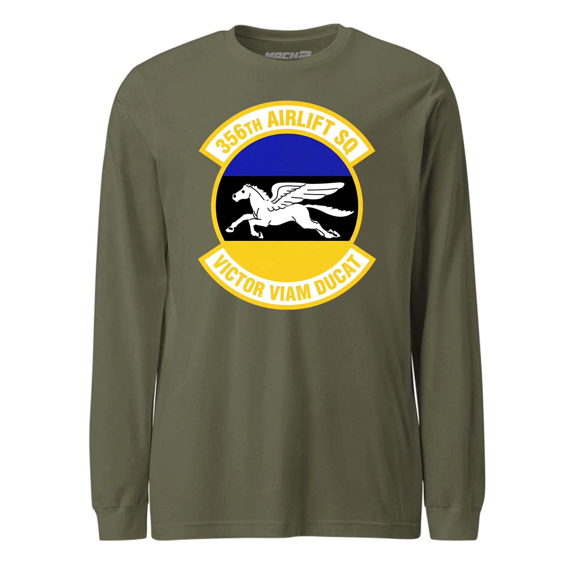Mach2 Squadron Upload | 356TH AIRLIFT SQUADRON | Long Sleeve | OD Green | MACH-LONG-SLEEVE-FRONT-OD.jpg