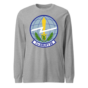 Mach2 Squadron Upload | 7TH AIRLIFT SQUADRON | Long Sleeve | Heather Grey | MACH-LONG-SLEEVE-FRONT-GREY.jpg
