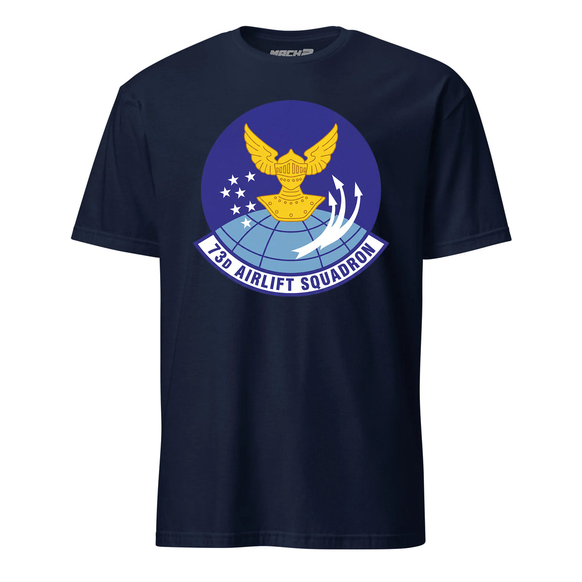 Mach2 Squadron Upload | 73RD AIRLIFT SQUADRON | T-Shirt | Navy | MACH-SHORT-SLEEVE-FRONT-NAVY.jpg