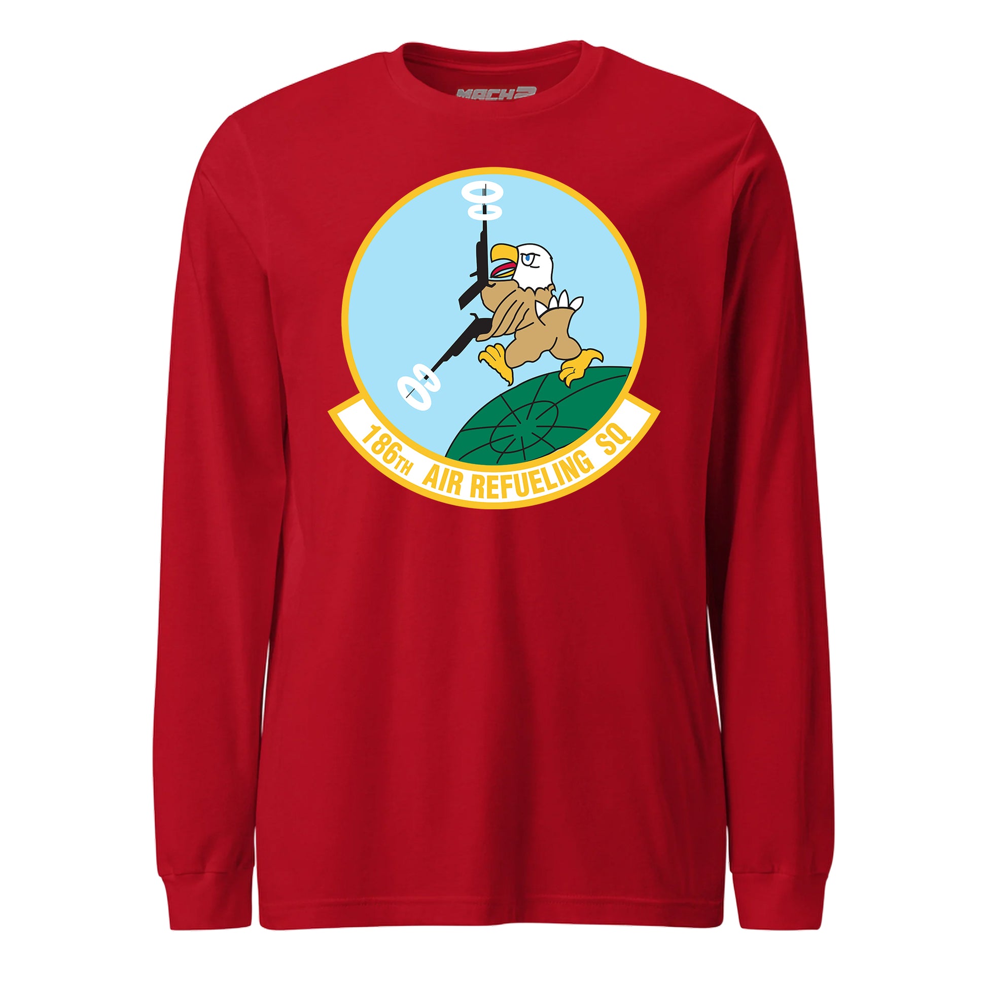 Mach2 Squadron Upload | 186TH AIRLIFT SQUADRON | Long Sleeve | Red | MACH-LONG-SLEEVE-FRONT-RED.jpg