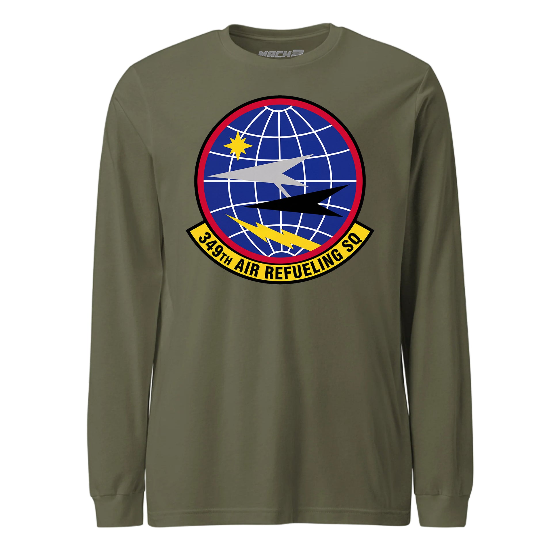 Mach2 Squadron Upload | 349TH AIR REFUELING SQUADRON | Long Sleeve | OD Green | MACH-LONG-SLEEVE-FRONT-OD.jpg