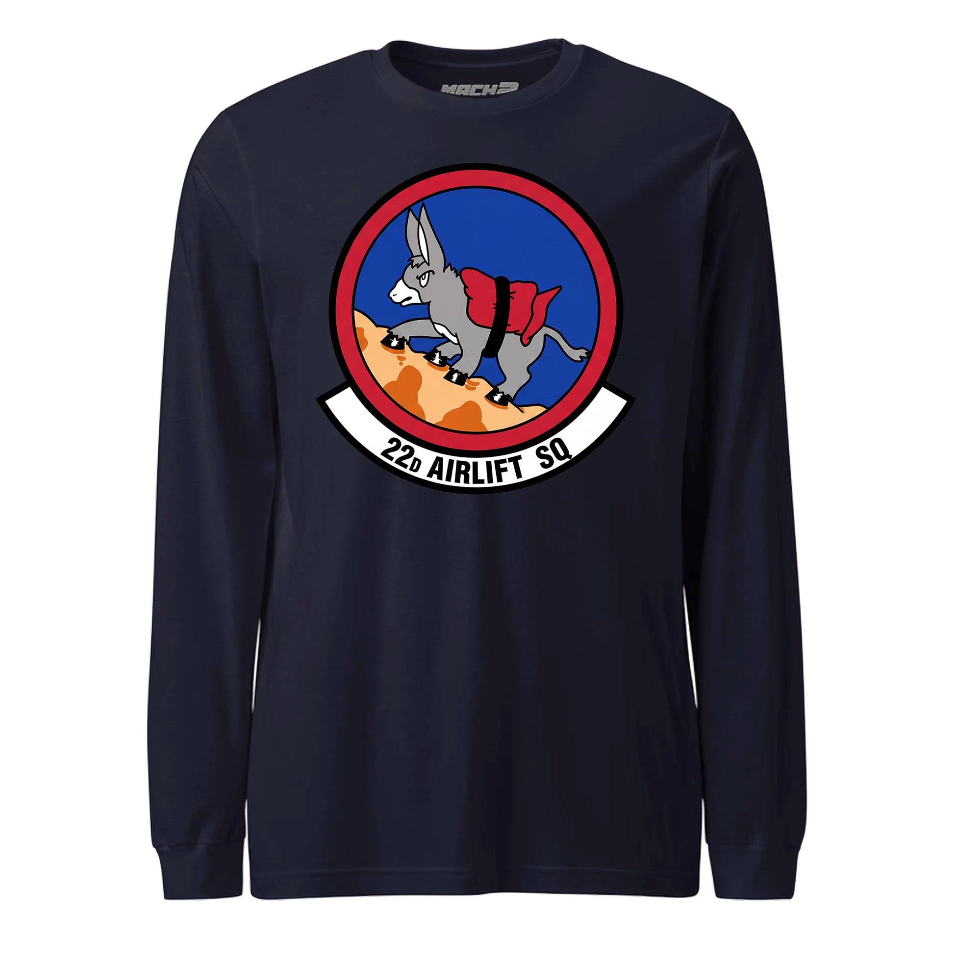 Mach2 Squadron Upload | 22ND AIRLIFT SQUADRON | Long Sleeve | Navy | MACH-LONG-SLEEVE-FRONT-NAVY.jpg