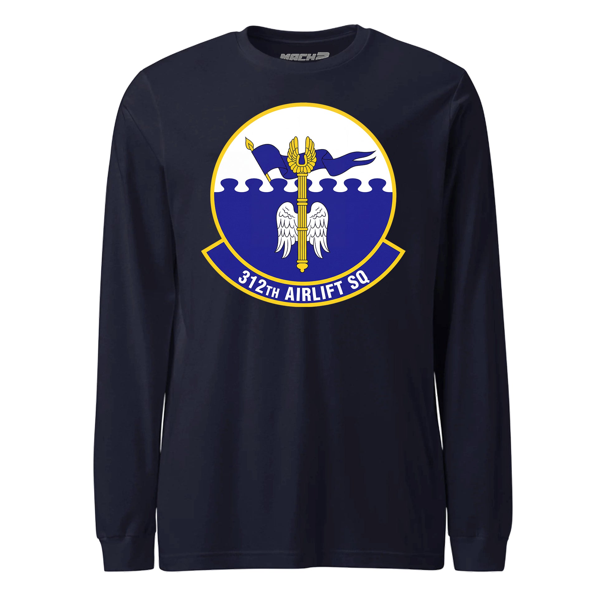Mach2 Squadron Upload | 312TH AIRLIFT SQUADRON | Long Sleeve | Navy | MACH-LONG-SLEEVE-FRONT-NAVY.jpg
