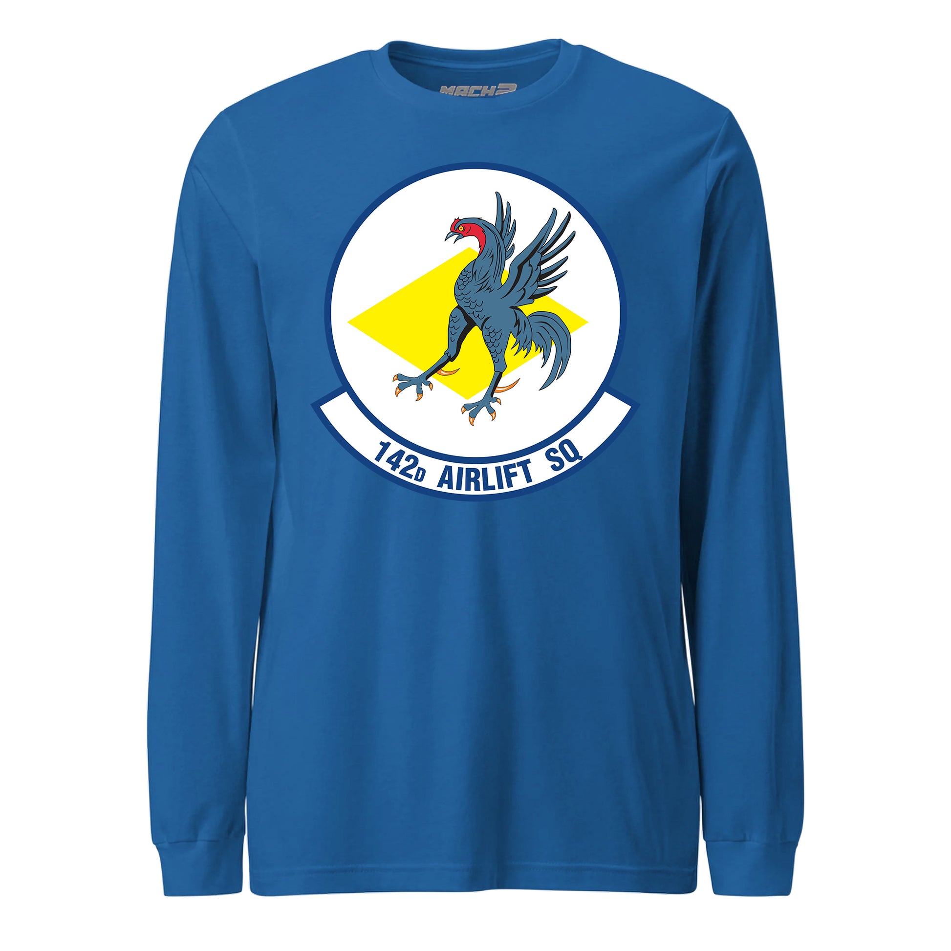 Mach2 Squadron Upload | 142ND AIRLIFT SQUADRON | Long Sleeve | Royal | MACH-LONG-SLEEVE-FRONT-ROYAL.jpg