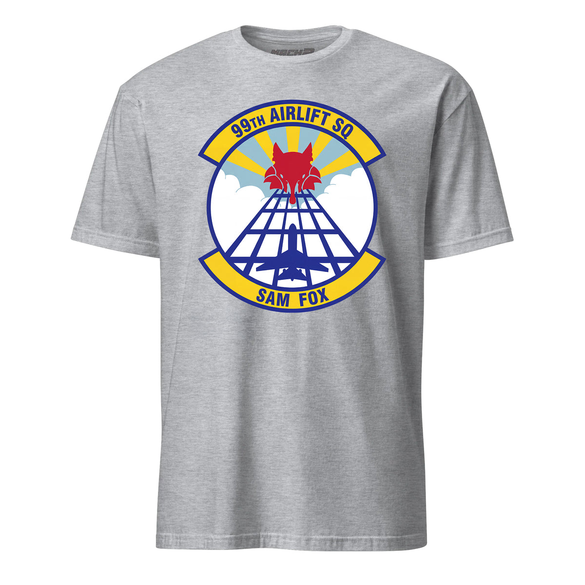 Mach2 Squadron Upload | 99TH AIRLIFT SQUADRON | T-Shirt | Heather Grey | MACH-SHORT-SLEEVE-FRONT-GREY.jpg