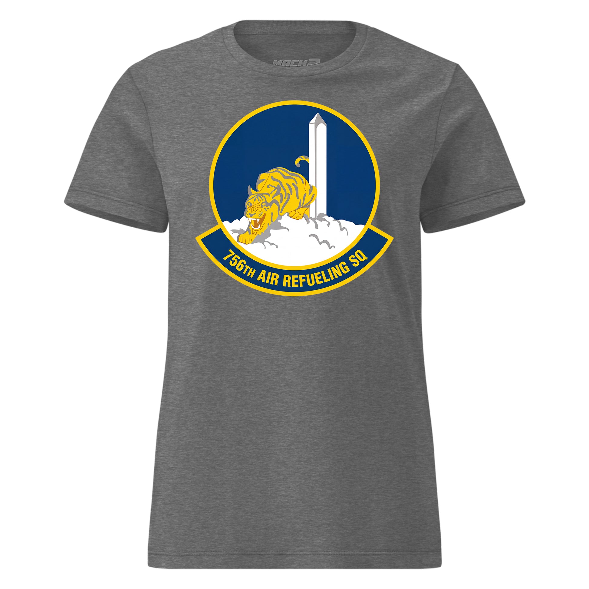 Mach2 Squadron Upload | 756TH AIR REFUELING SQUADRON | Womens | Charcoal Heather | MACH-WOMENS-FRONT-CHARCOAL.jpg